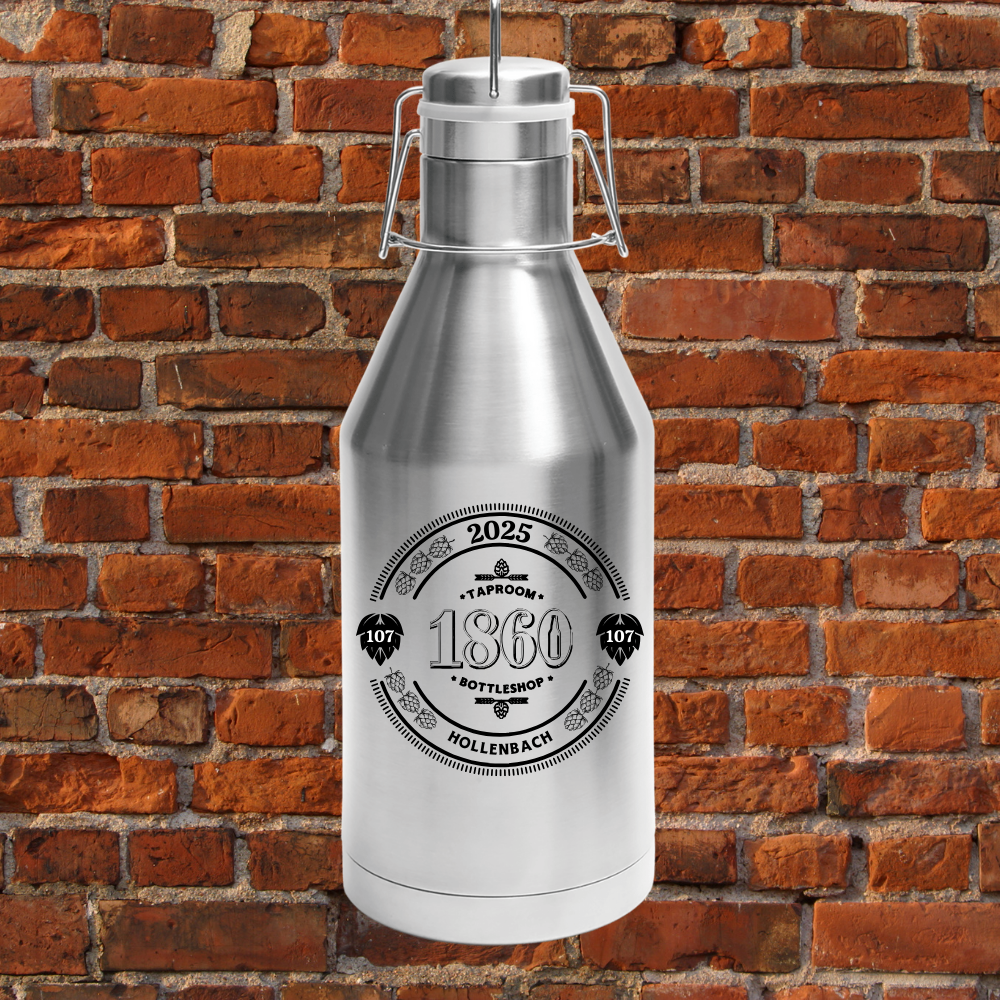 1860 Stainless Steel  Polar Camel Growler with Mug Club Personalization (Stainless Steel with Classic Logo)