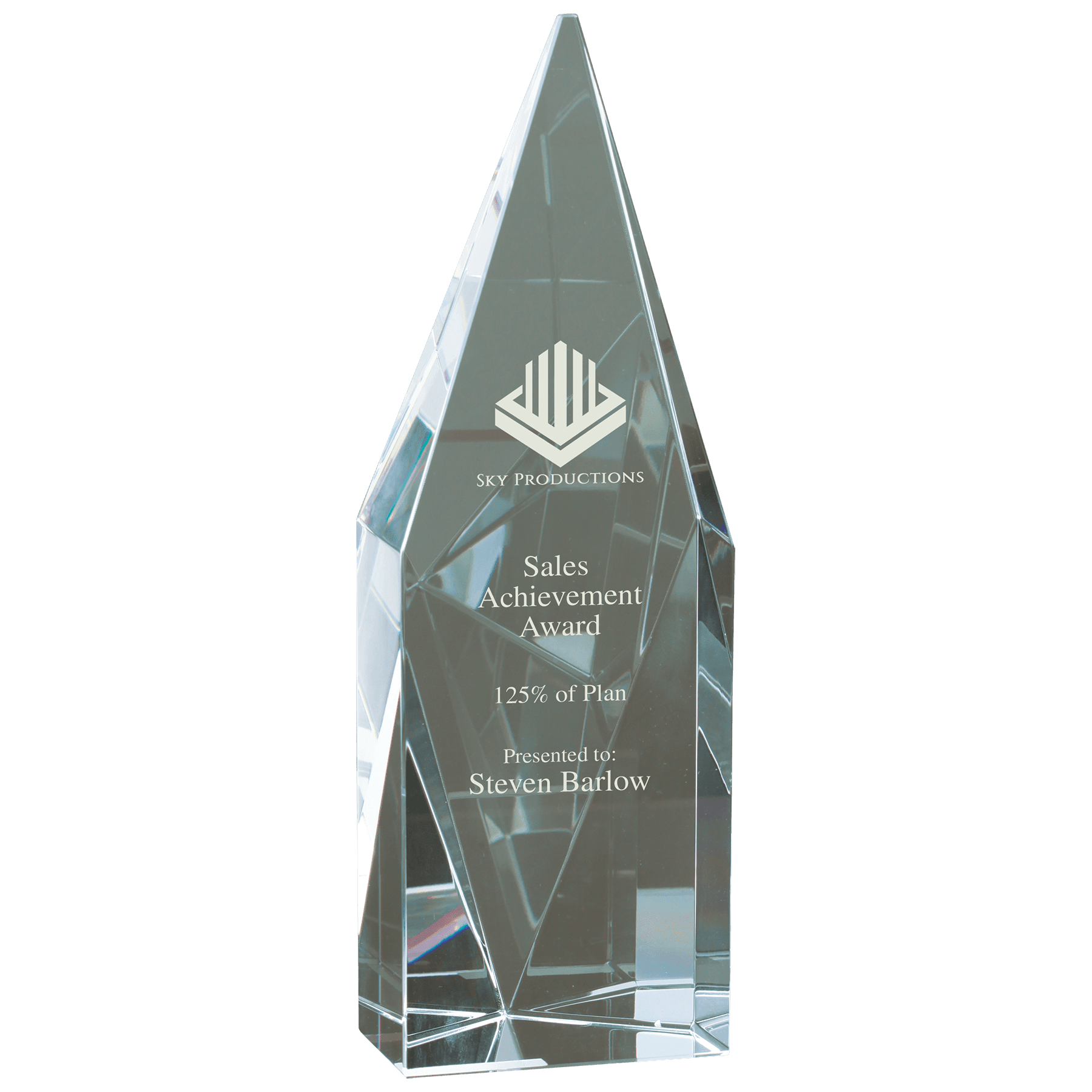 Self-Standing Crystal Diamond Tower Awards 7 3/4"