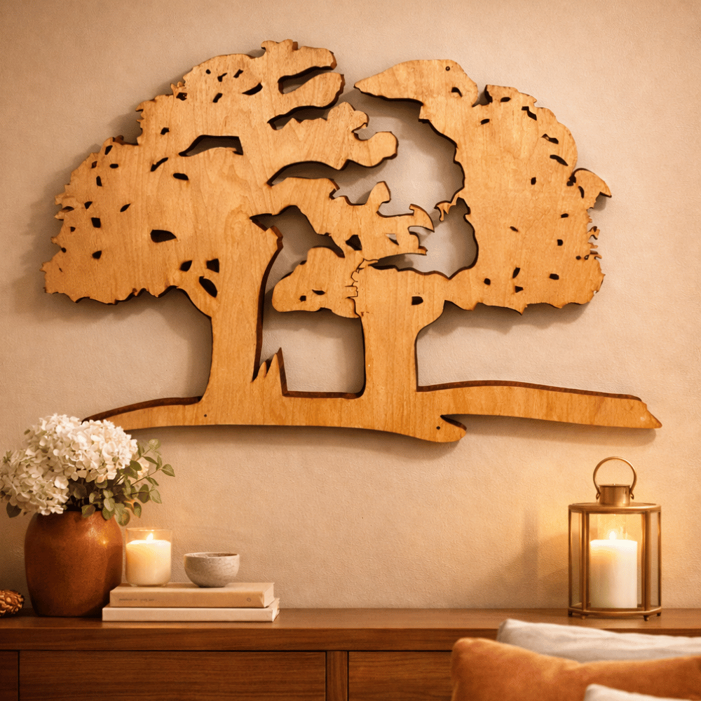 2 Dimensional Canopy Tree Laser Cut with Stand-Offs