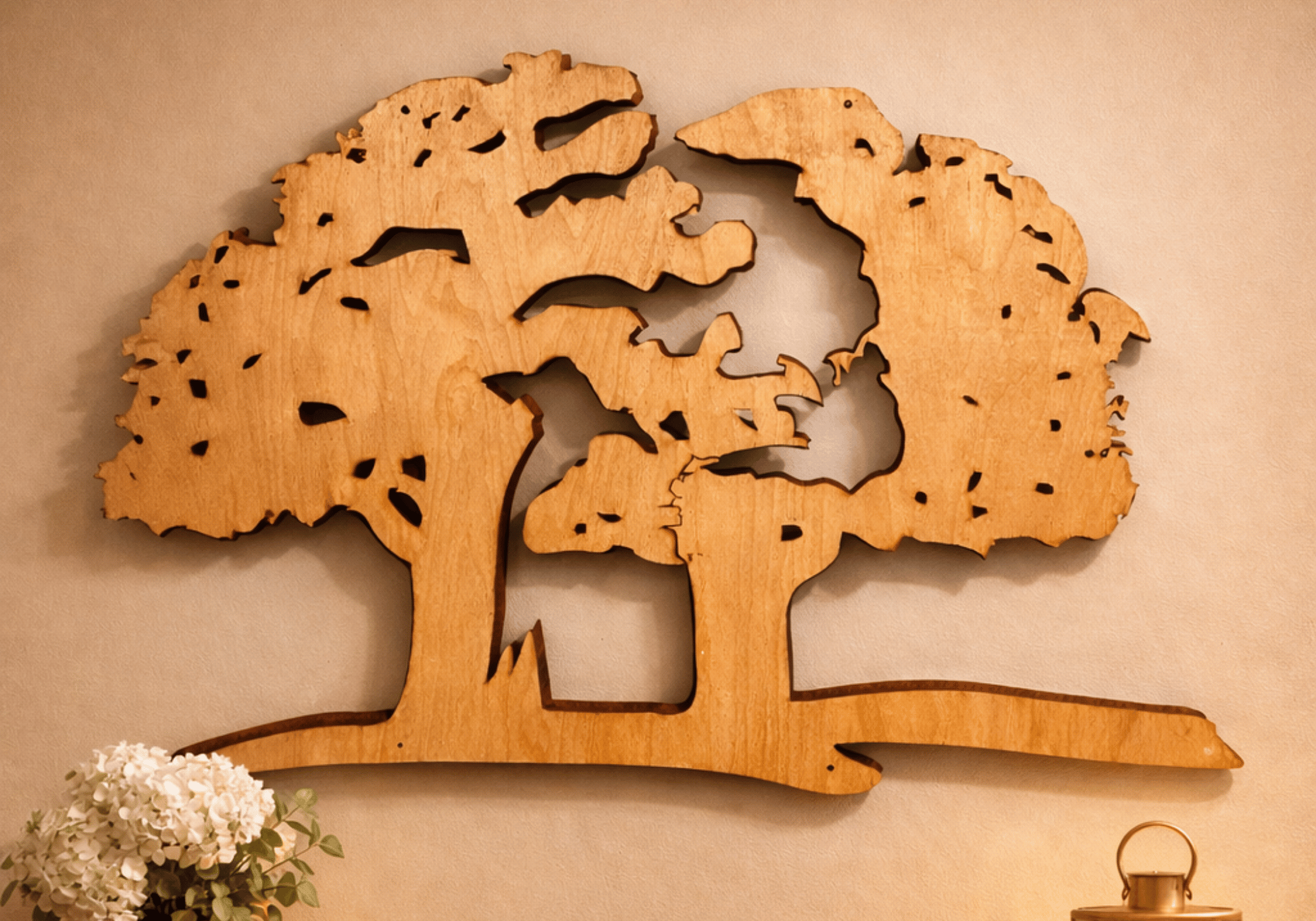 2 Dimensional Canopy Tree Laser Cut with Stand-Offs