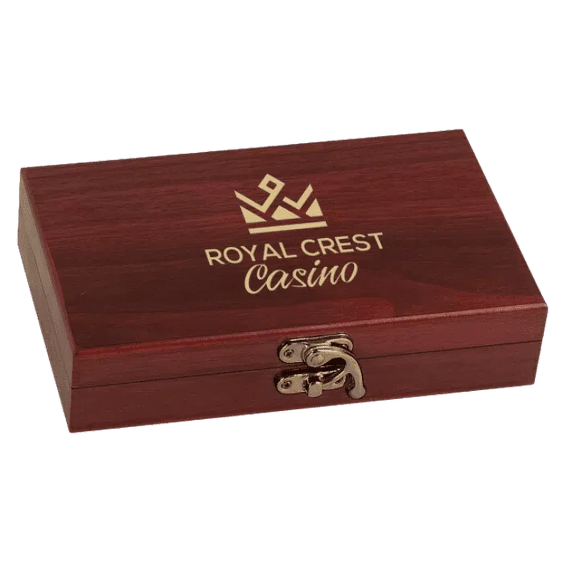 Card and Dice Box Set in Rosewood Finish (Gold Text and Logo)