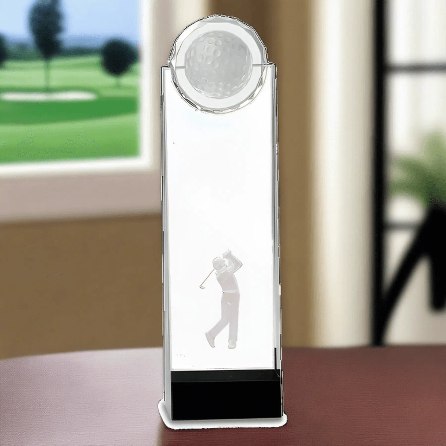 Clear/Black Crystal Stand Up with 3D Golfer