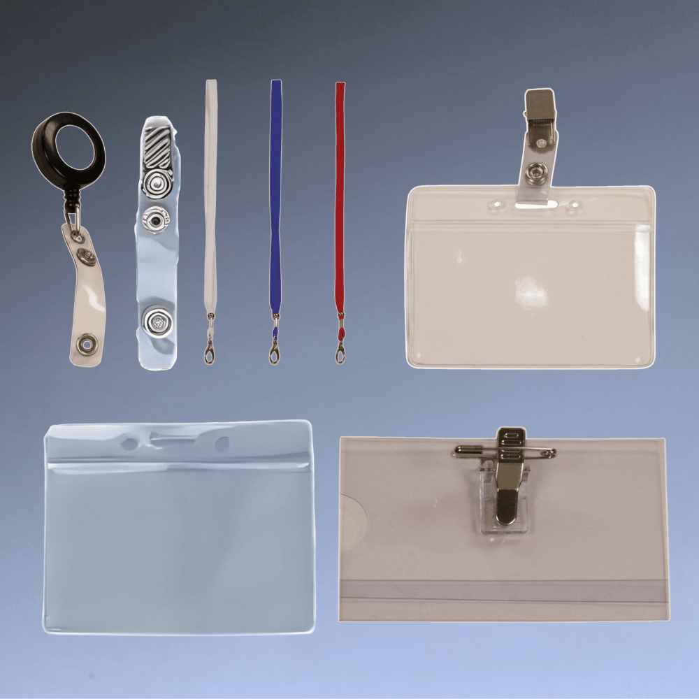 Sets of 10 - ID Holders, Clips, and Lanyards