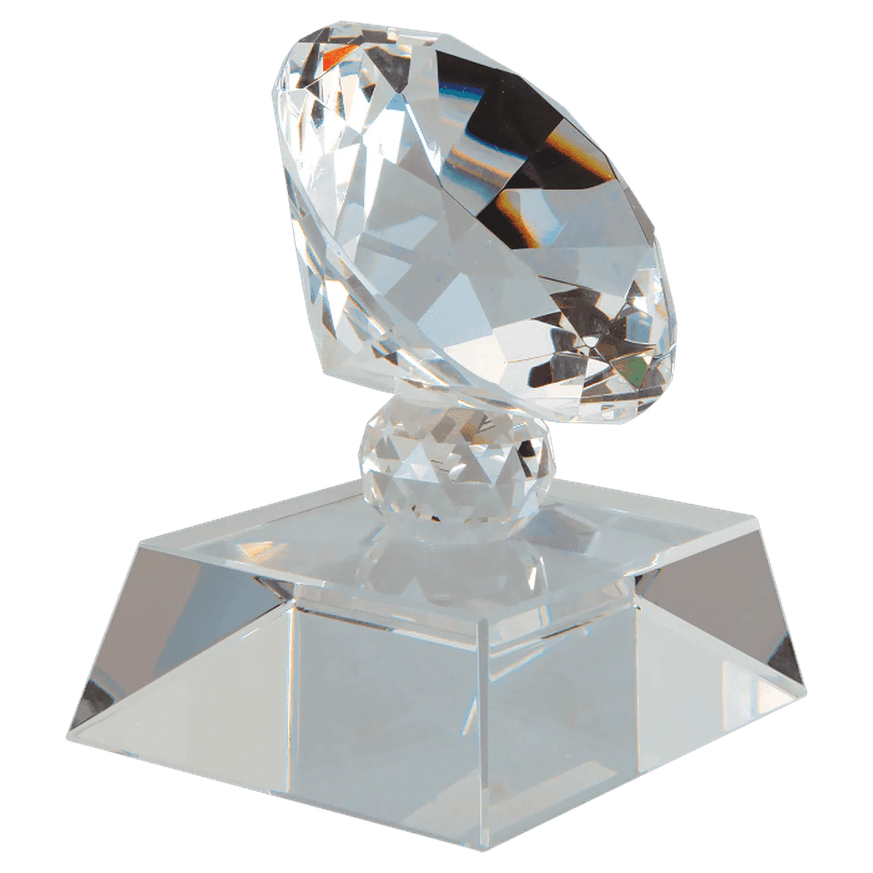 Crystal Diamond on Clear Pedestal Base