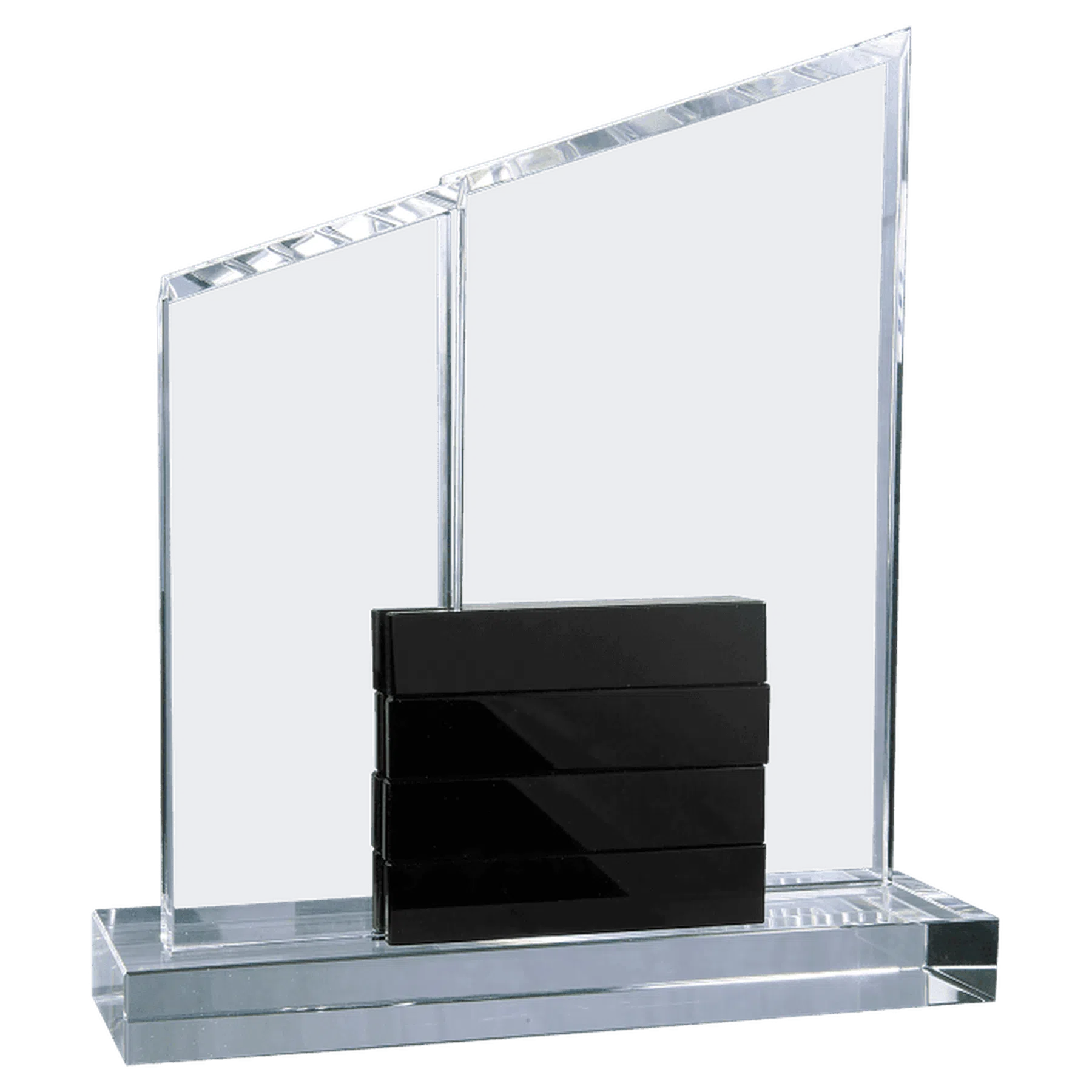 Crystal Perpetual Stand Up Plaque with 4 Crystal Blocks