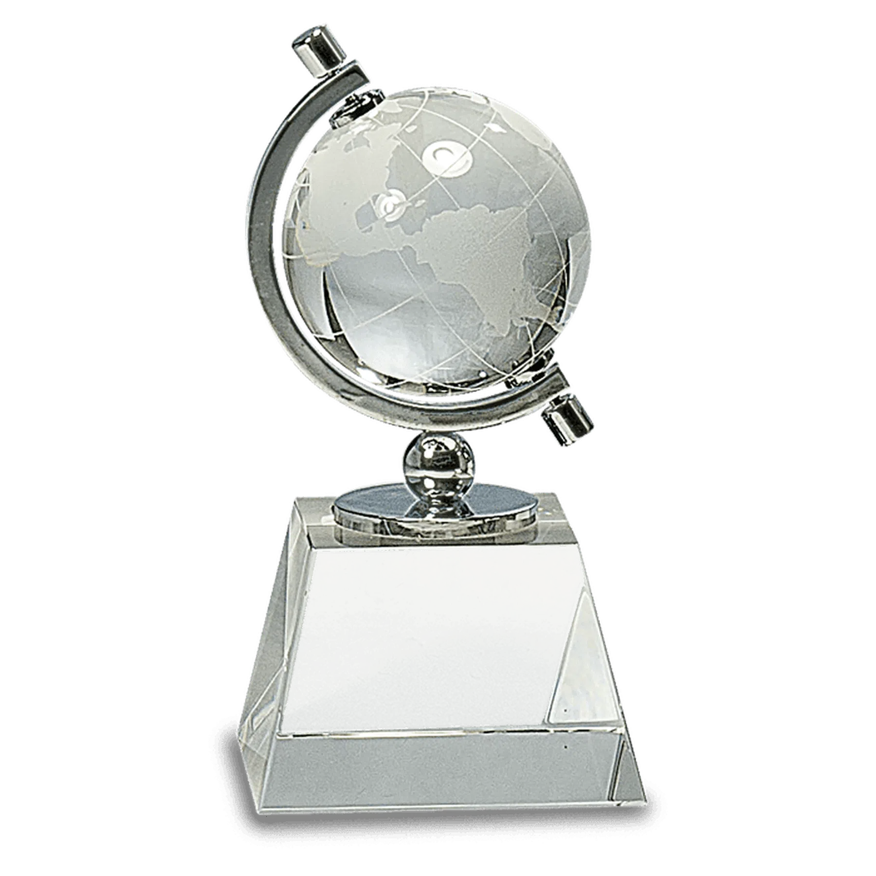 Crystal Spinning Globe on Clear Base
