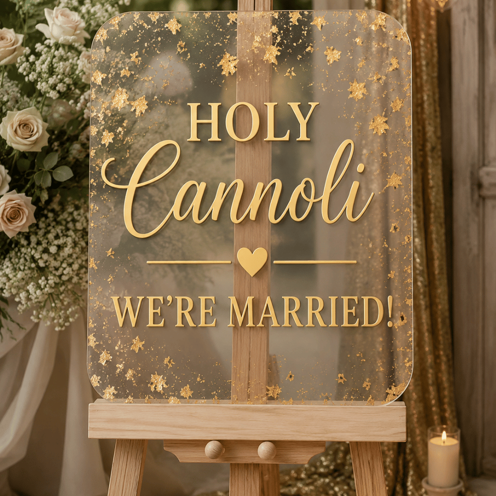 Custom Designed and Laser Cut Acrylic Wedding Table Sign for Weddings
