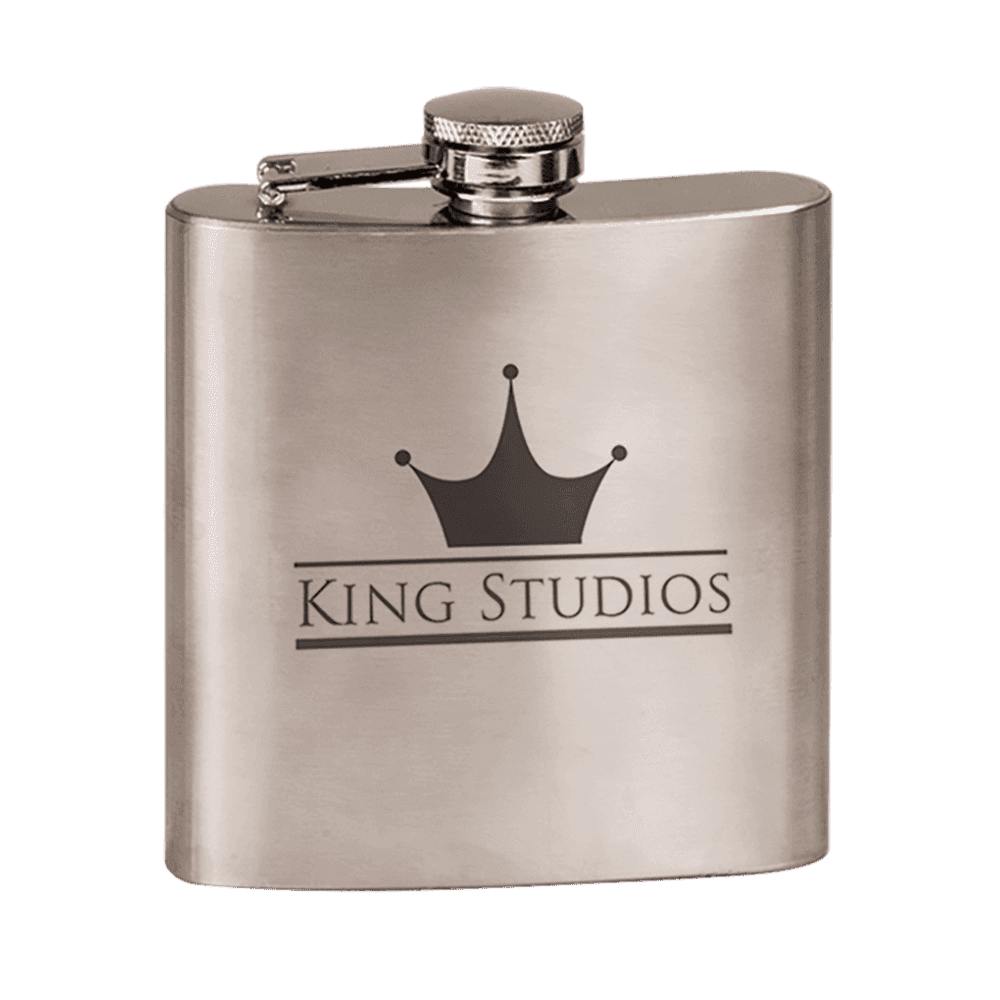 Personalized Flasks – 6 oz. Stainless with Leatherette & Cork Wraps Stainless / Stainless / Stainless Steel