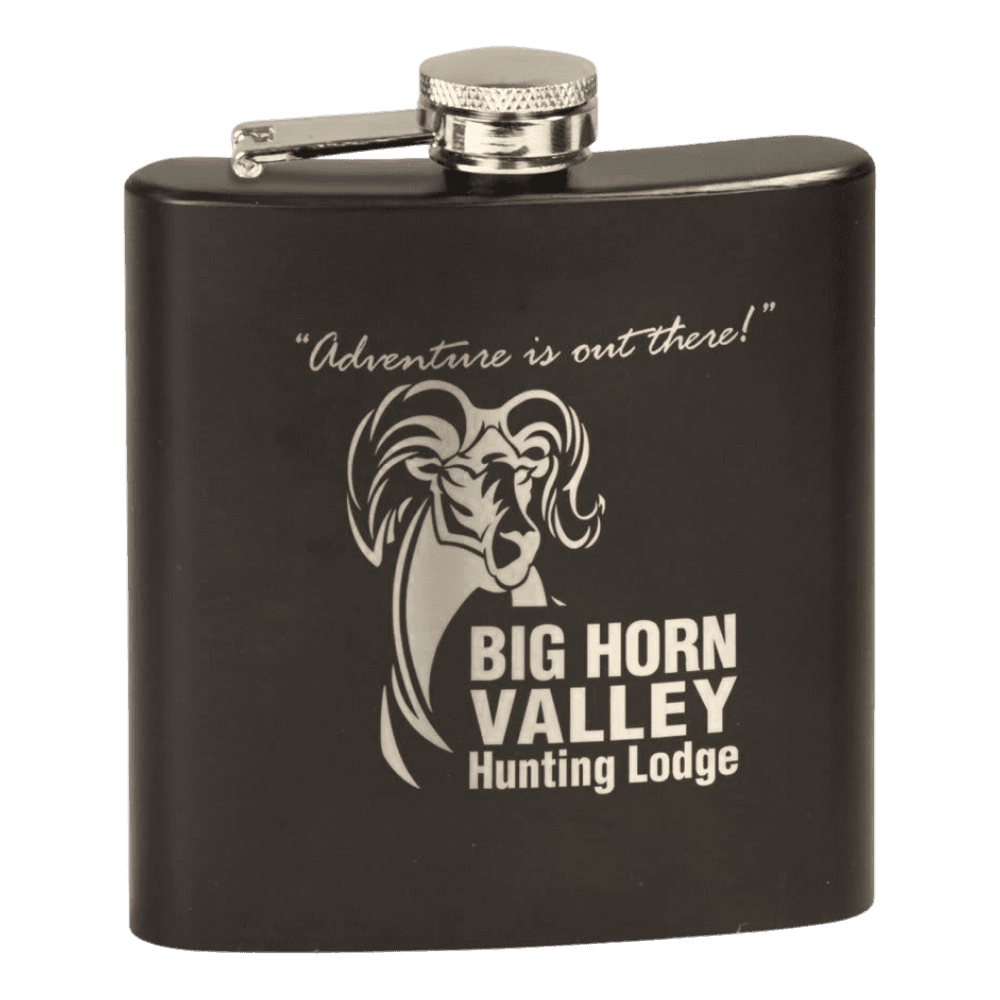 Personalized Flasks – 6 oz. Stainless with Leatherette & Cork Wraps Matte Black & Pink / Black / Stainless Steel
