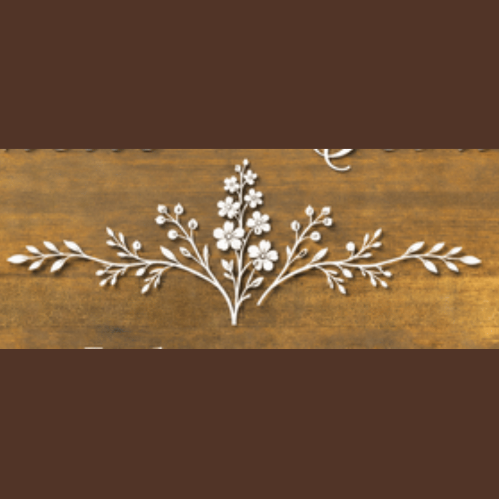 Custom Laser Cut Wood Scroll Work on Accent Wall