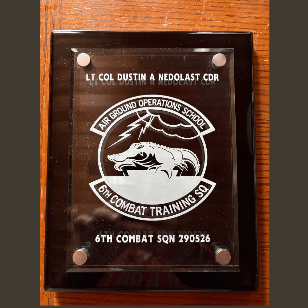 Custom Plaque with Traced Military Insignia