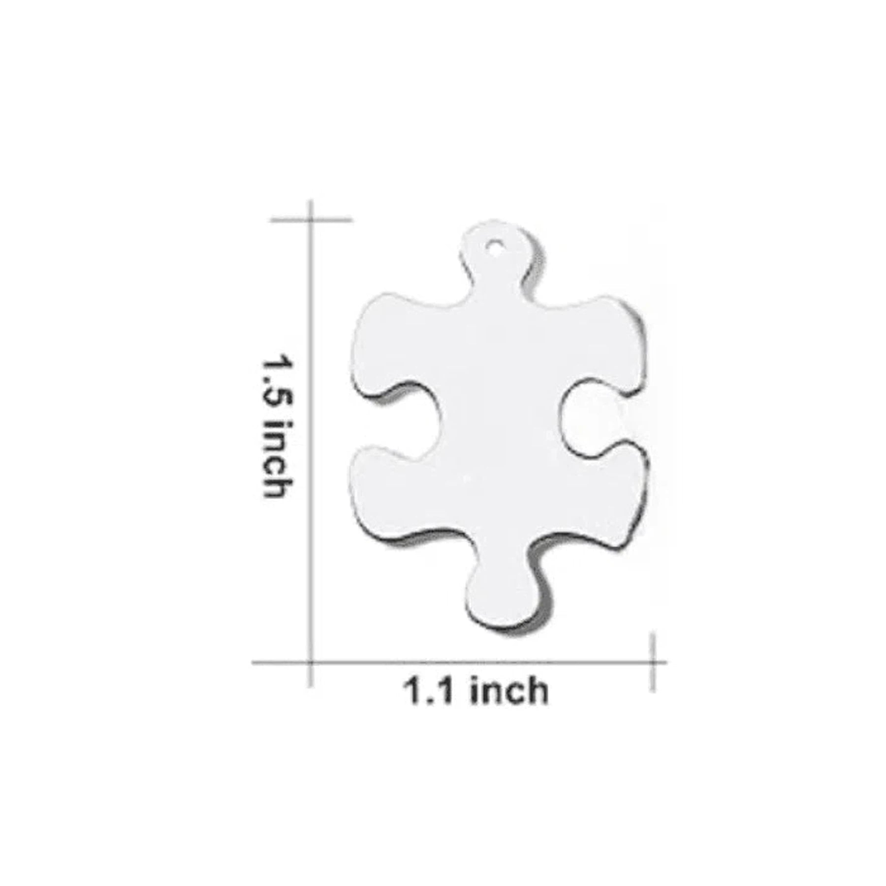 Engravable Stainless Steel Puzzle Piece Necklace
