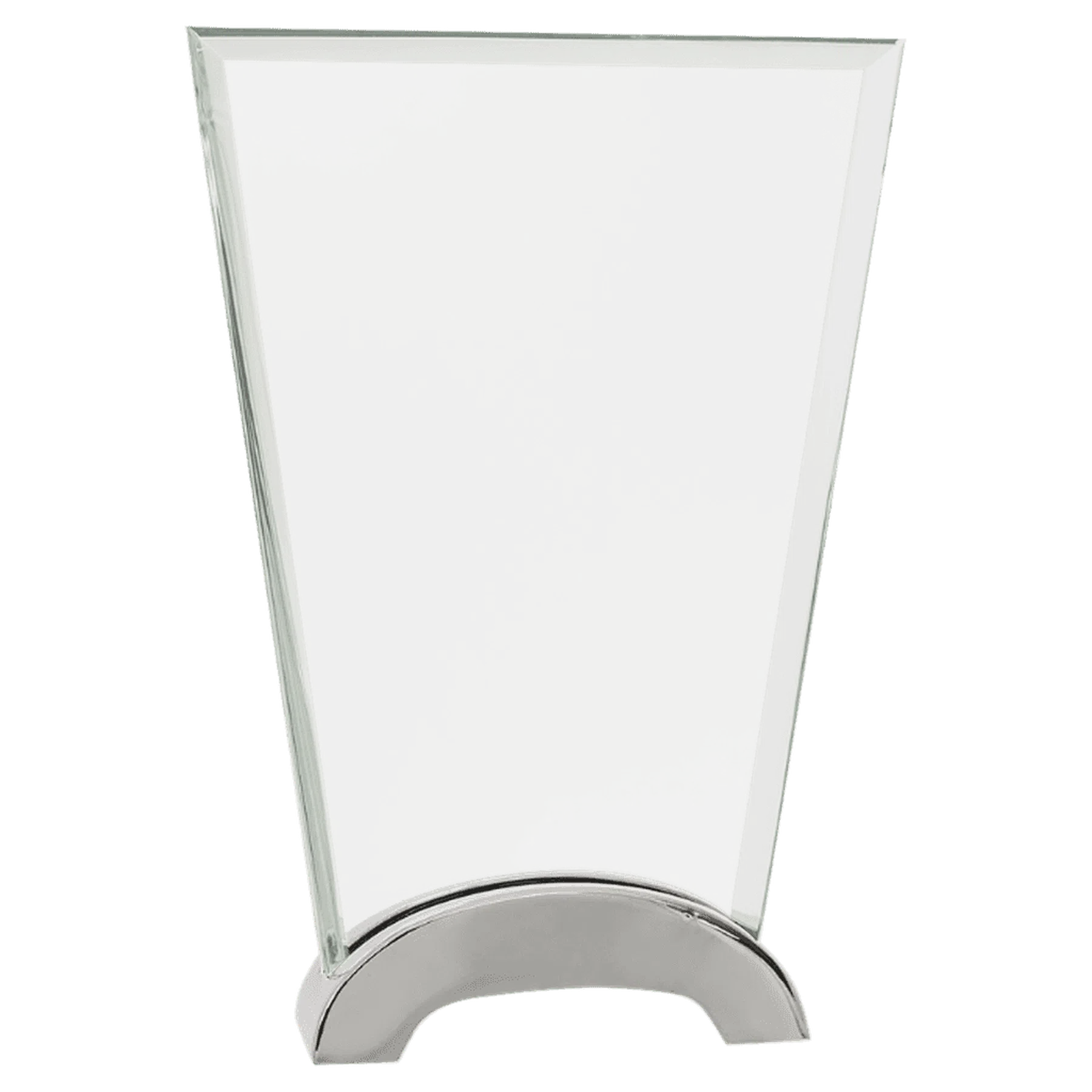 Fan Platinum Glass with Arch Metal Base