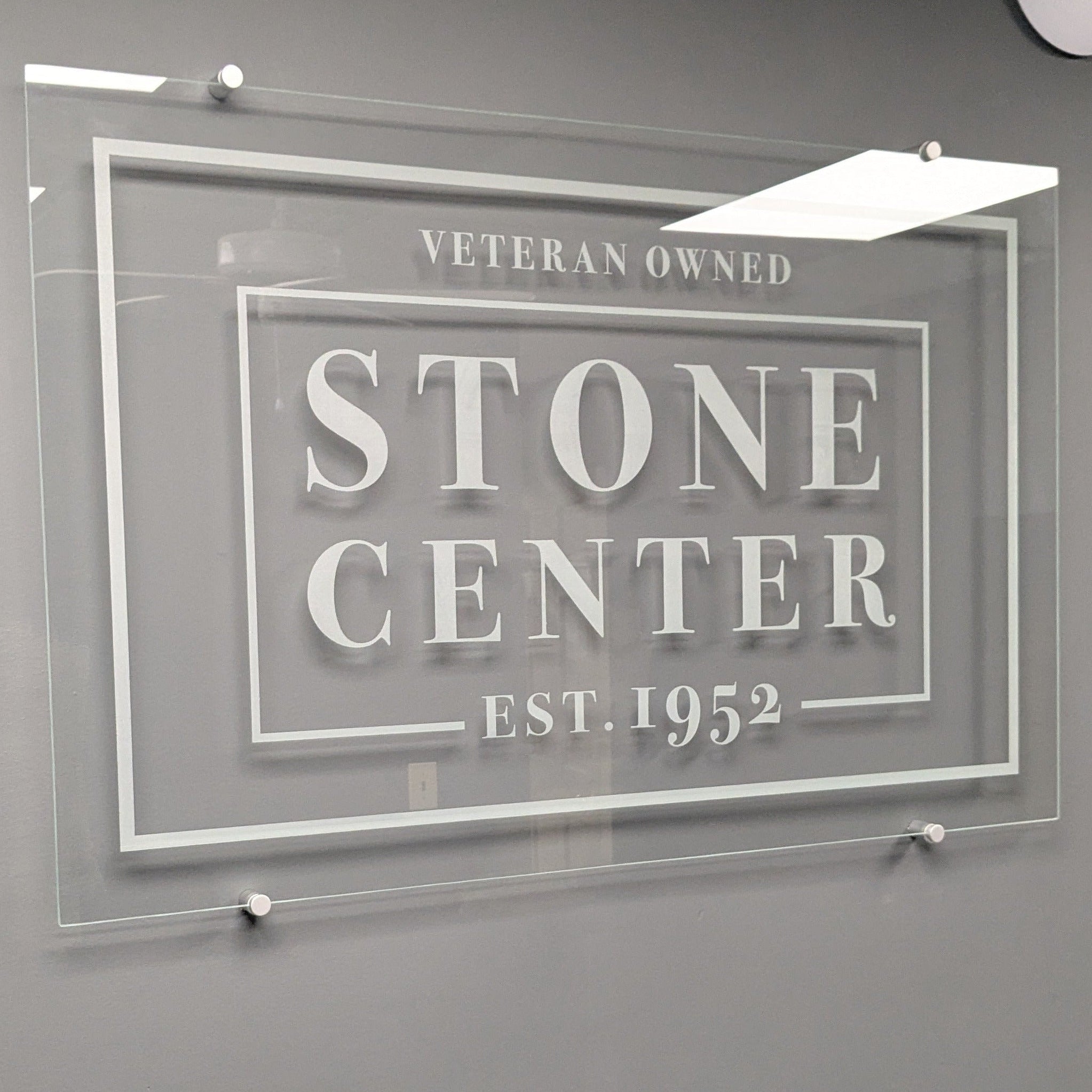 Stone Center Laser Etched Corporate Sign