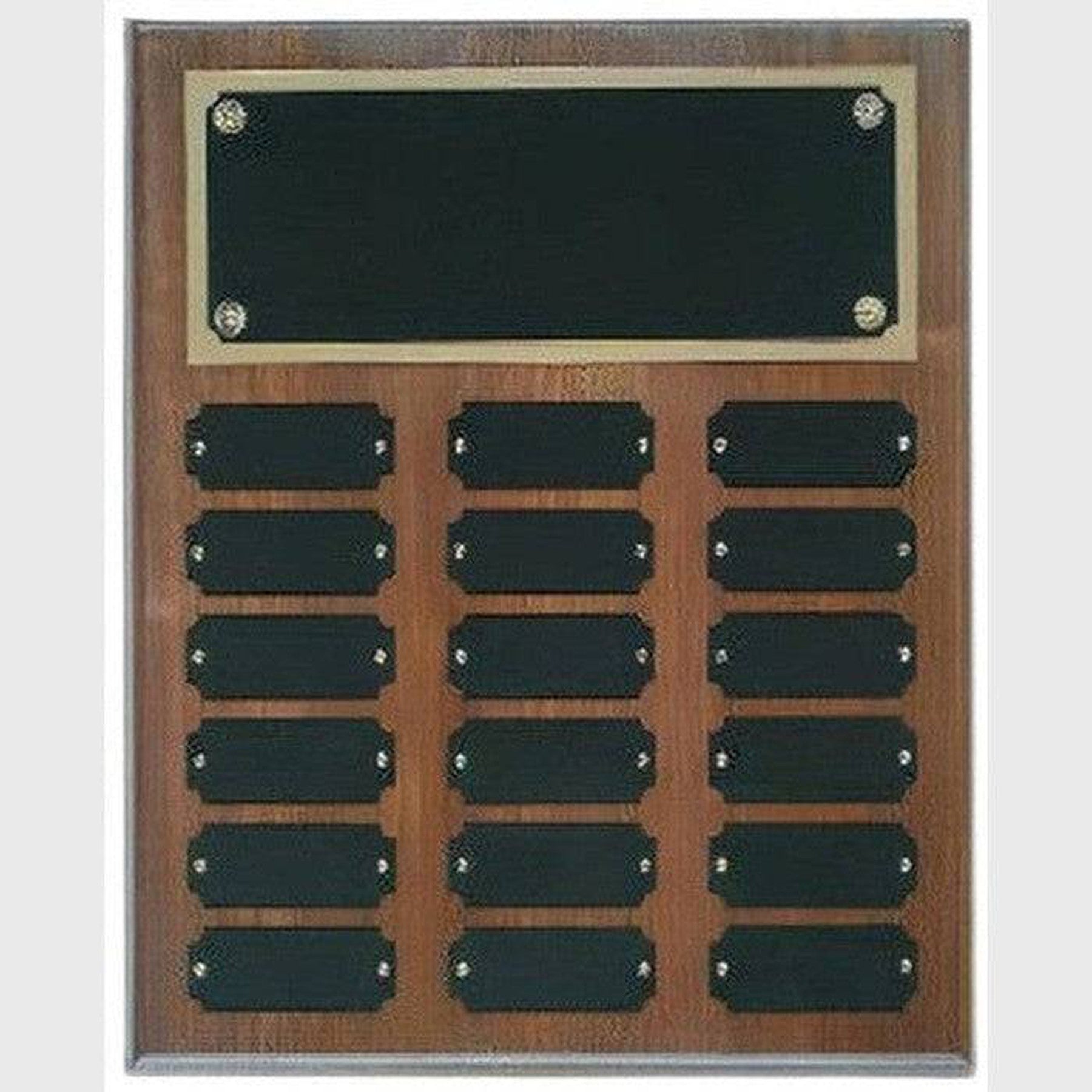 Genuine Walnut Step Edge Perpetual Plaque with 12-102 Plates