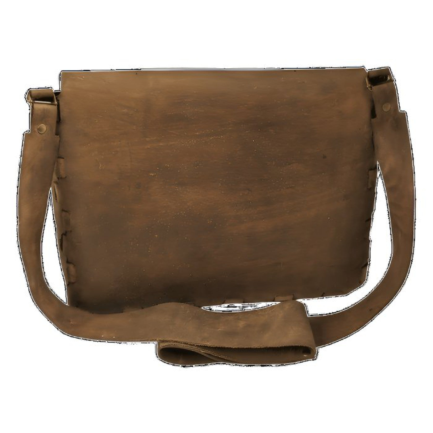 Hand-Crafted Rustic Satchel with Bronze Hardware (13" W x 10.5" H)