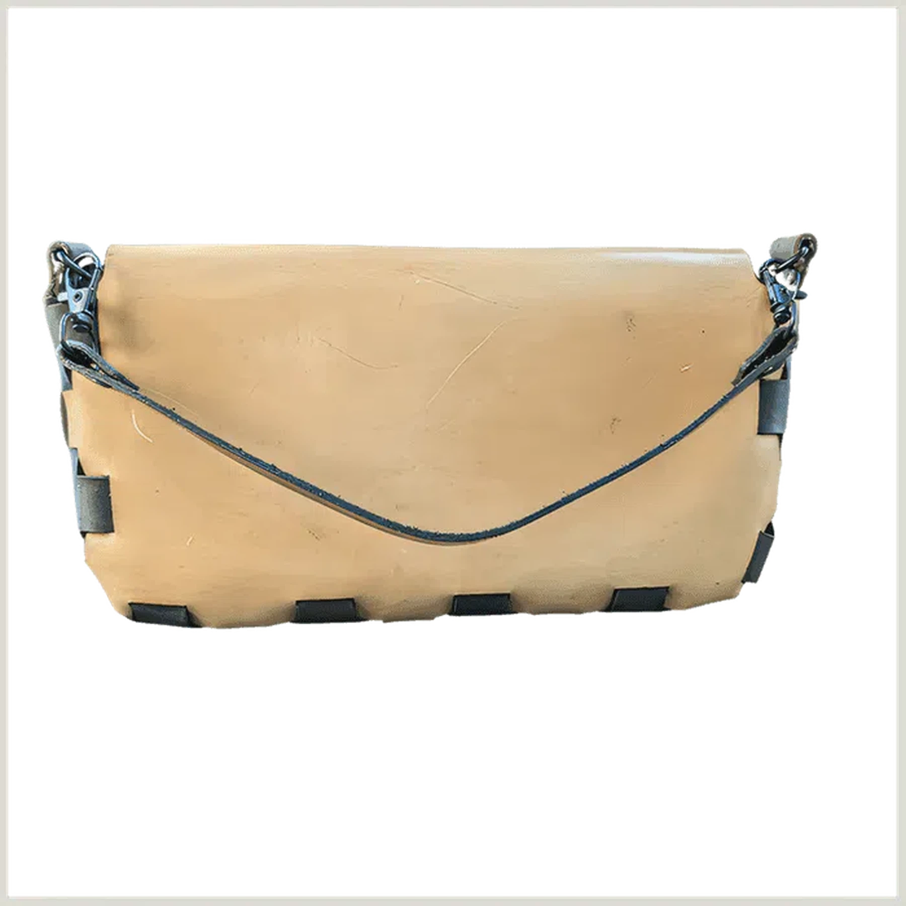 Hand-Crafted Two-Toned Leather Clutch Purse