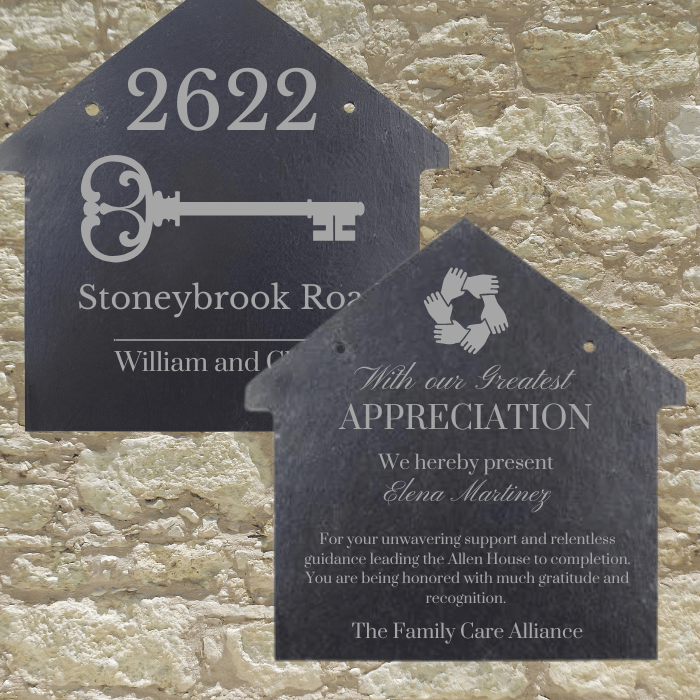 House Shaped Slate Plaques