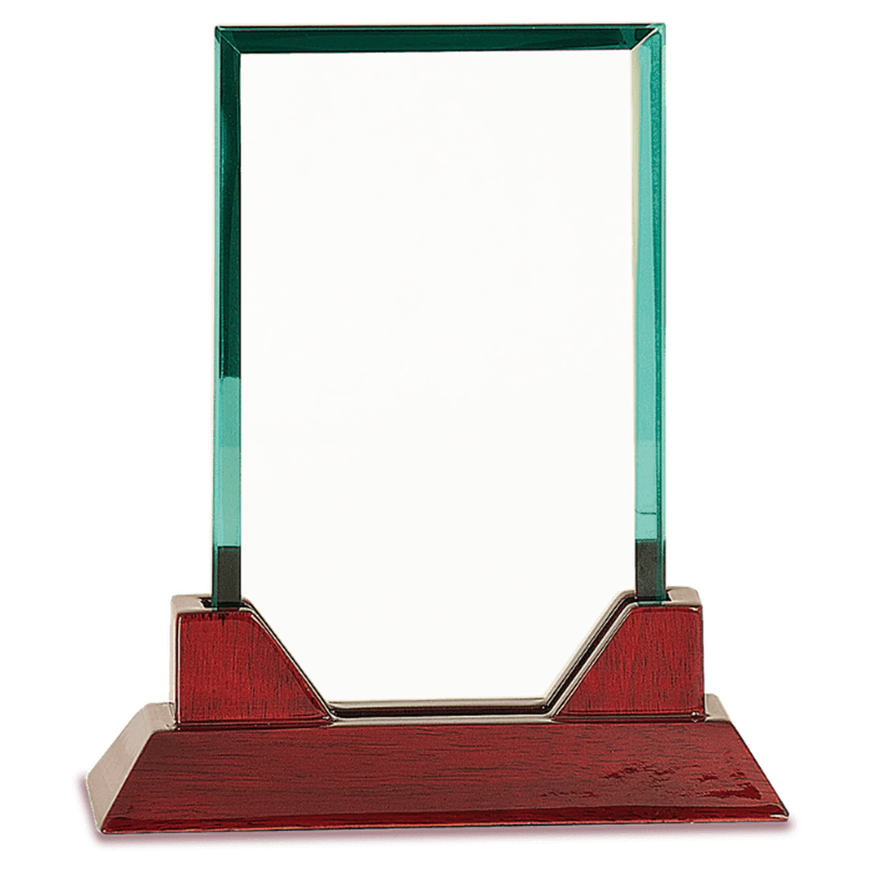 Jade Rectangle Prestige Glass with Rosewood Piano Finish Base
