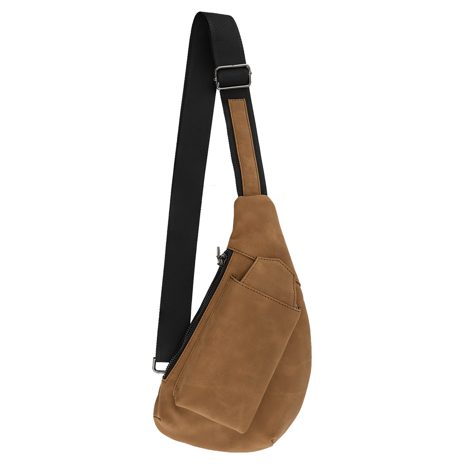 Personalized Leatherette Crossbody Bag - Creekside Collection Medium Brown Blank