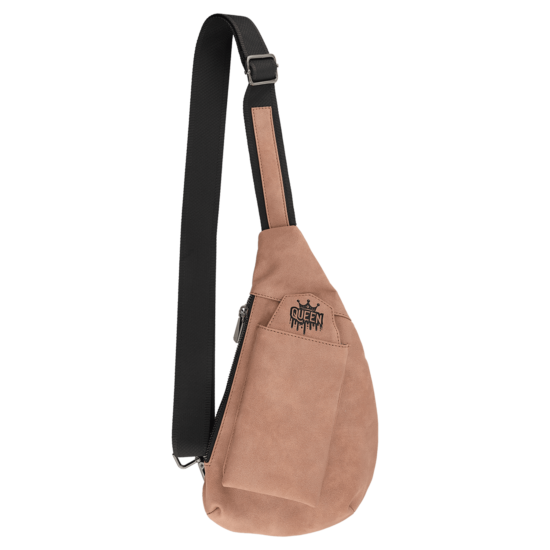 Personalized Leatherette Crossbody Bag - Creekside Collection Blush Engraved