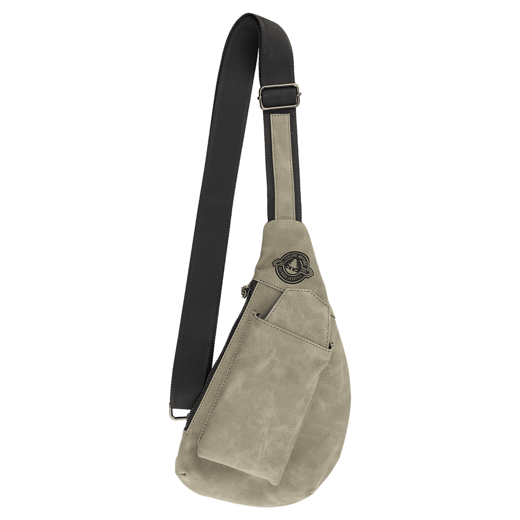 Personalized Leatherette Crossbody Bag - Creekside Collection Light Green Engraved