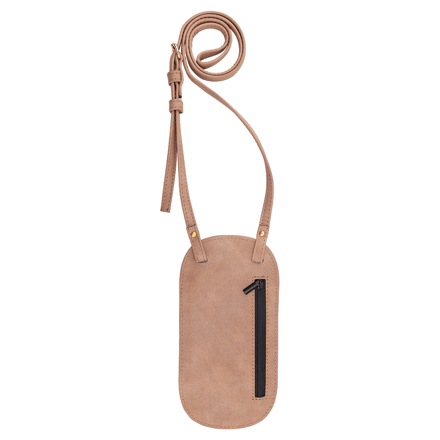 Cross Body Phone Bag - with Snap Enclosure and Back Zipper in Blush - Back Zipper