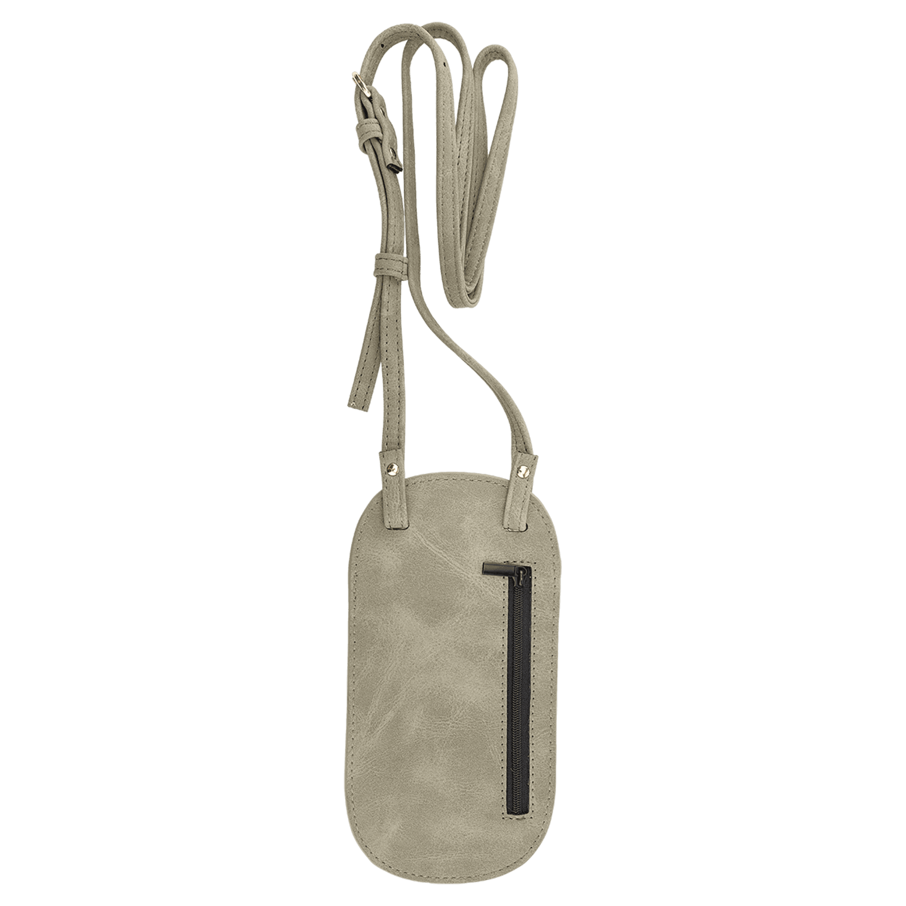 Cross Body Phone Bag - with Snap Enclosure and Back Zipper in Green - Back Zipper