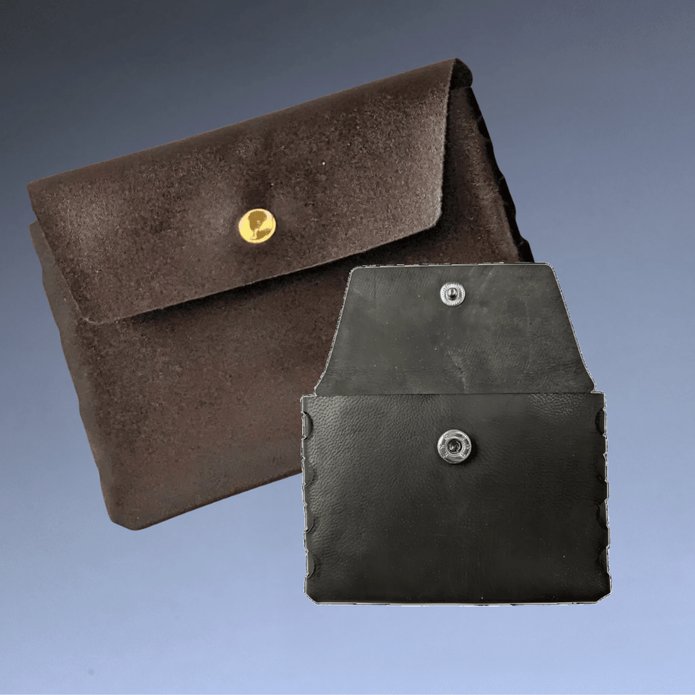 Custom Leather Coin Wallet & Card Holder – Minimalist Tabbed Design