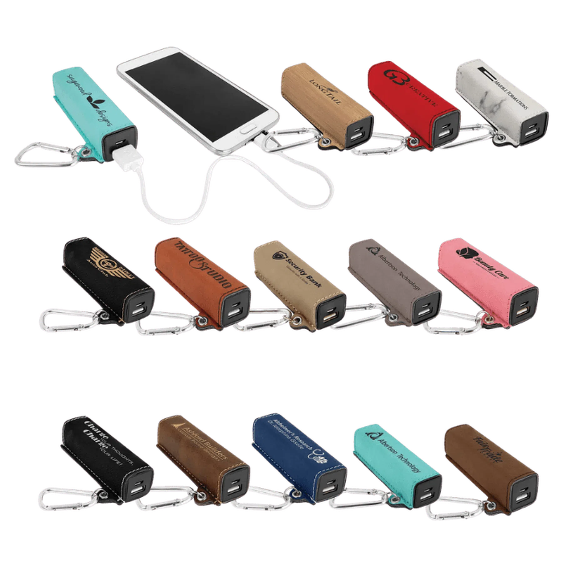 Leatherette 2200mAh Rechargeable Power Bank