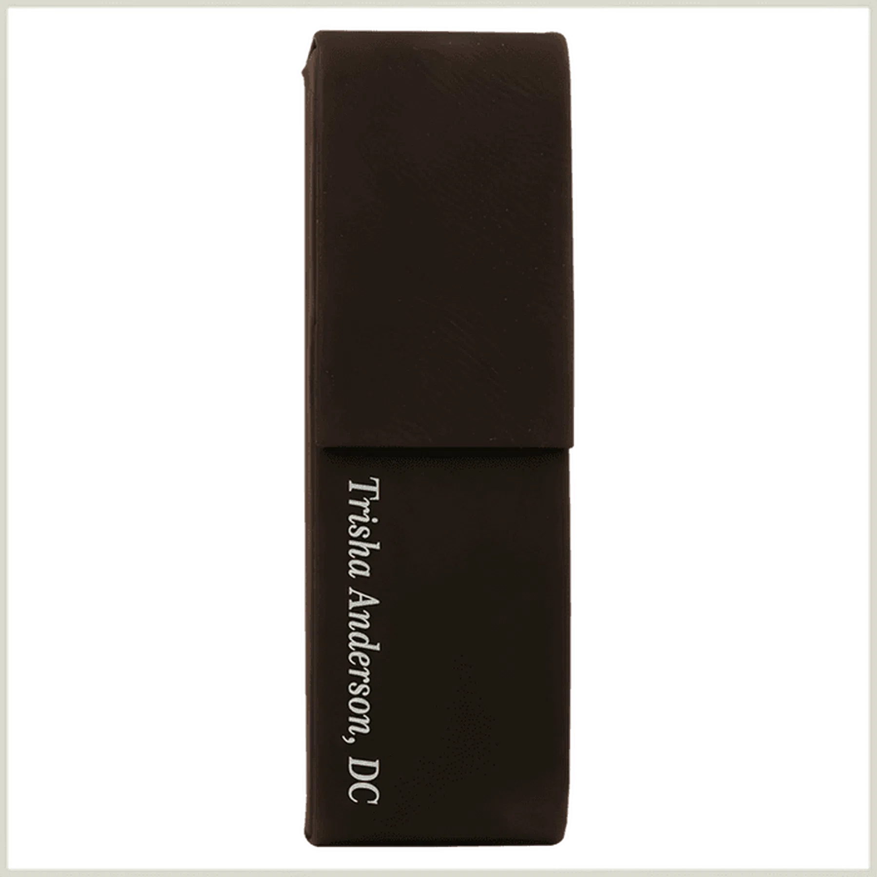Leatherette Double Pen Case with Magnetic Closure