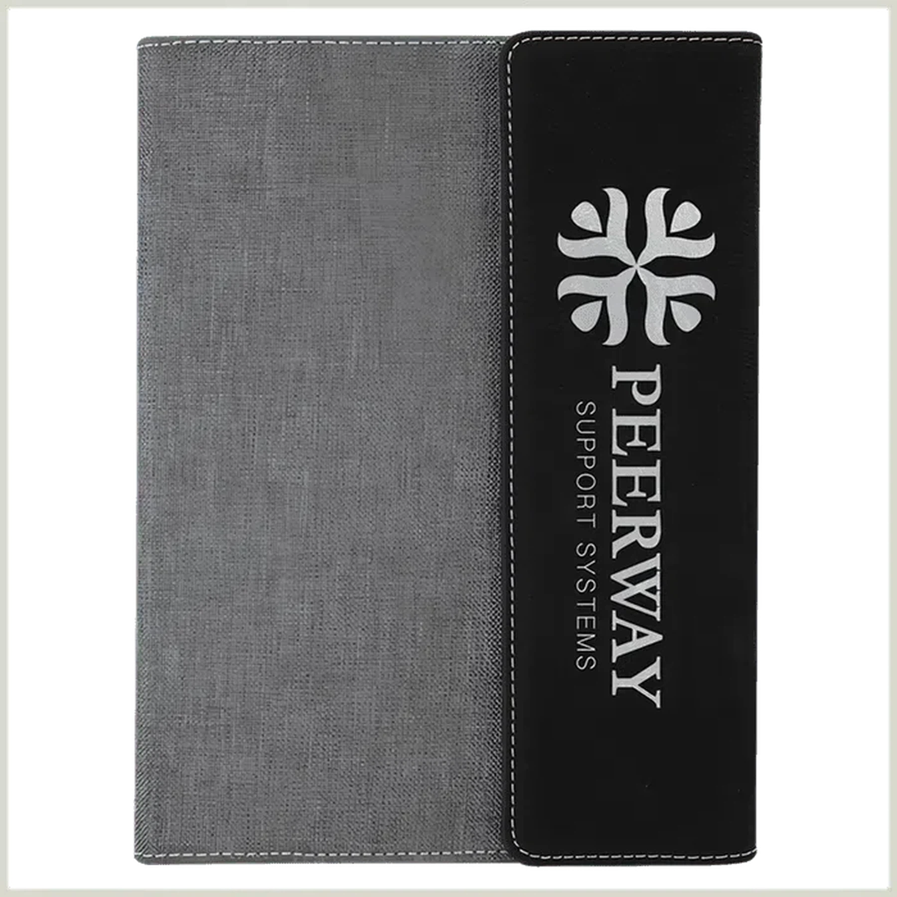 Leatherette Gray Canvas Portfolio with Notepad (7" x 9")