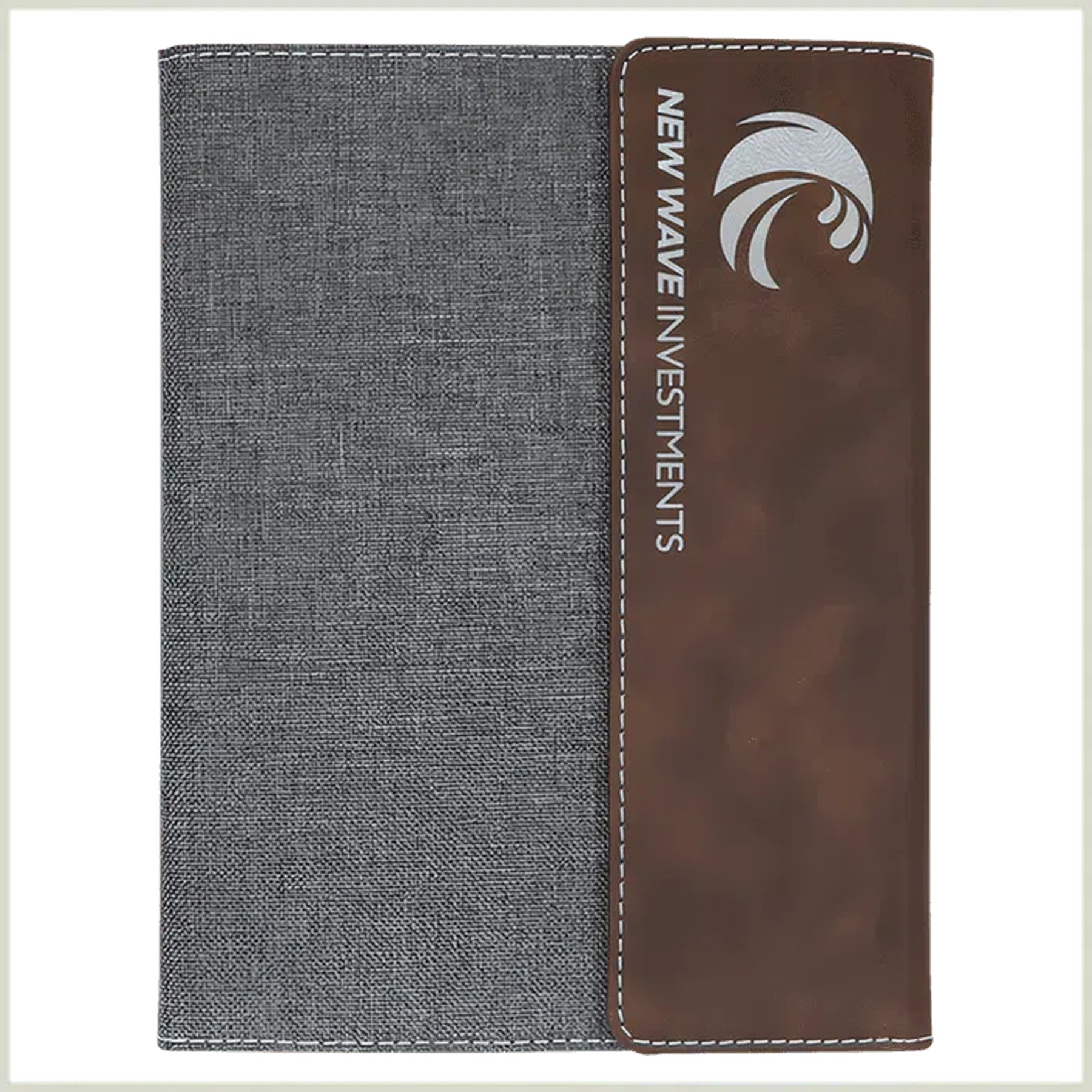 Leatherette Gray Canvas Portfolio with Notepad (7" x 9")