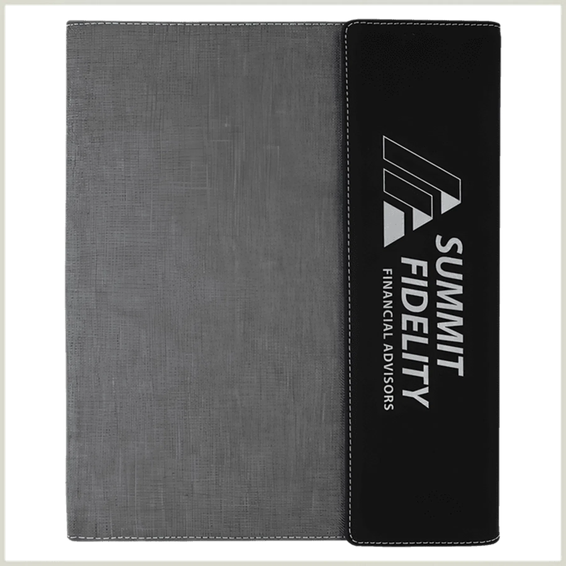 Leatherette Gray Canvas Portfolio with Notepad (9 1/2" x 12")