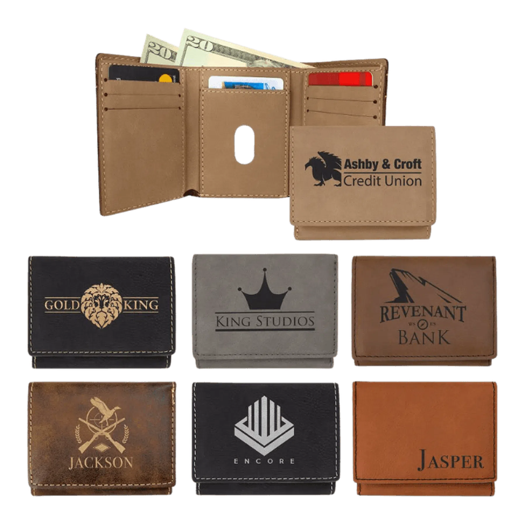 Leatherette Trifold Wallet (Various Colors)