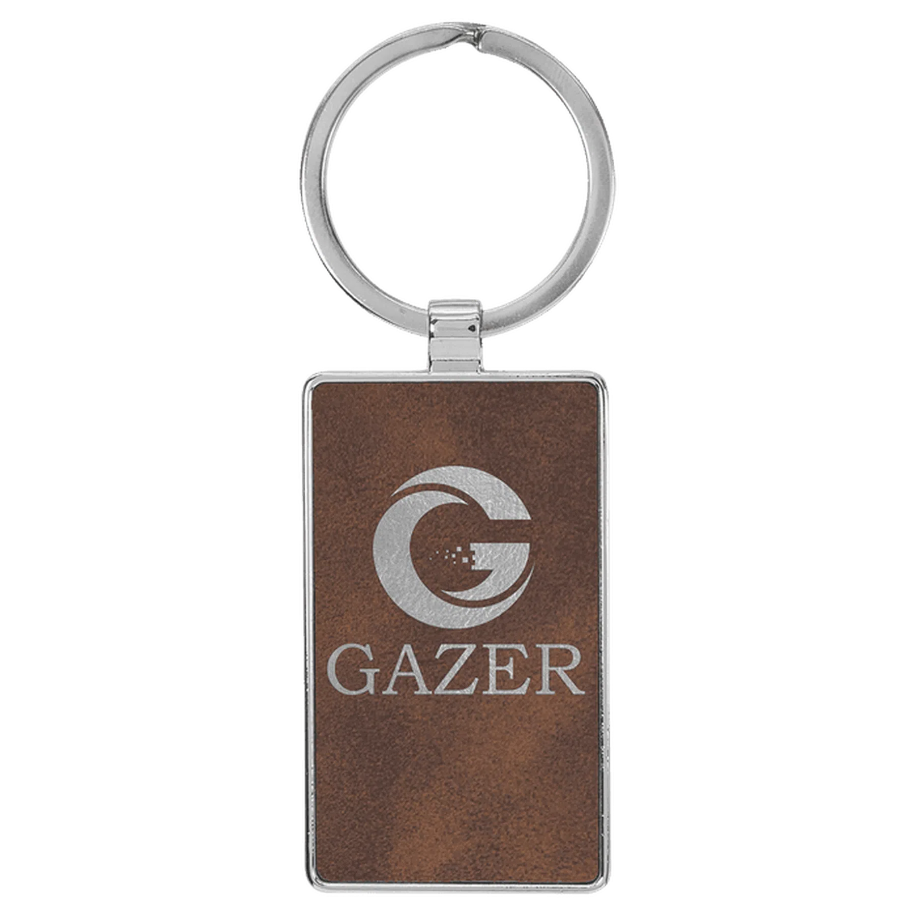 Leatherette/Metal Rectangle Keychain (Various Colors)