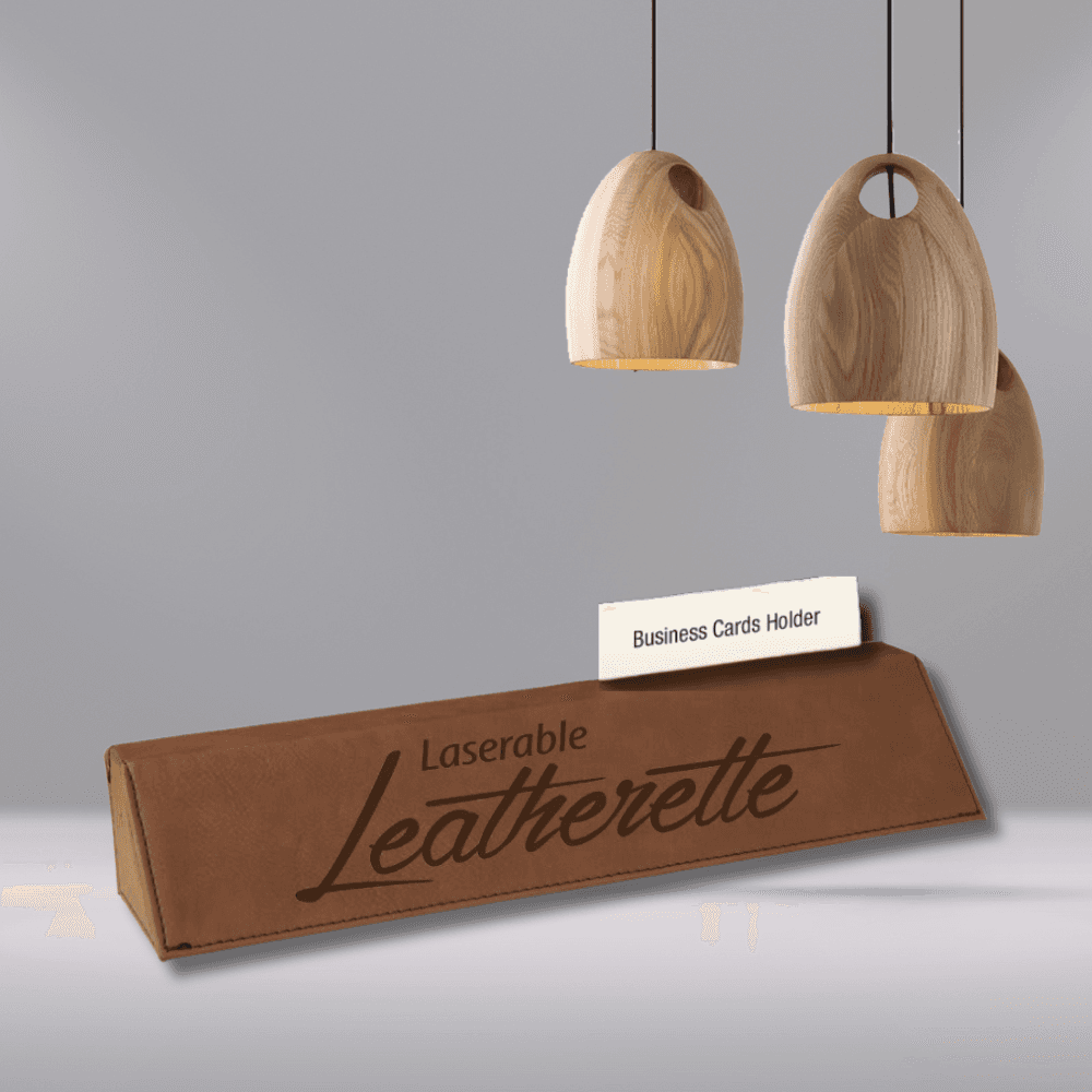 Leatherette Desk Wedges (With or Without Card Holder - 2 Sizes) Dark Brown