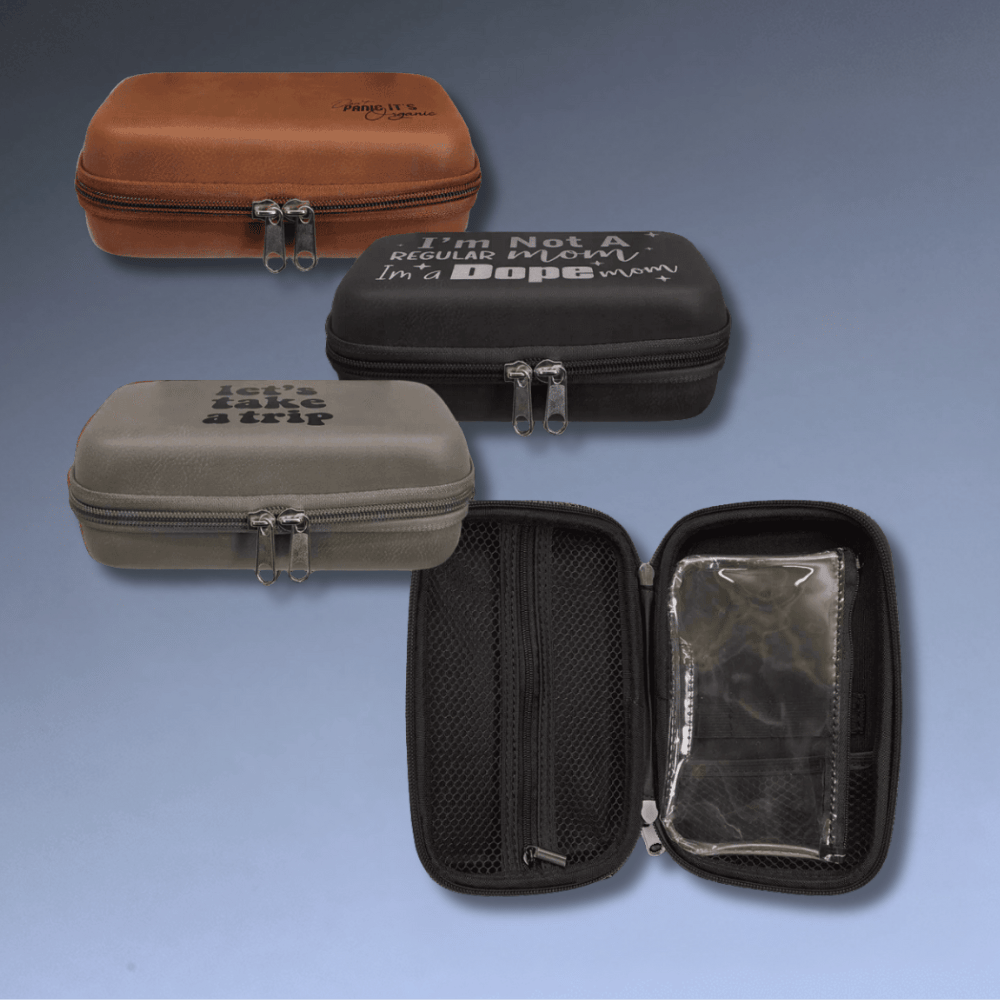 Leatherette Smoke Case with 4 Interior Pouches