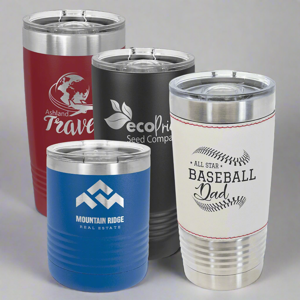 Personalized Ringneck Tumblers – Custom Engraved Insulated Tumblers 10 oz. / Black (Clear Lid) / Powder Coated/Stainless Steel