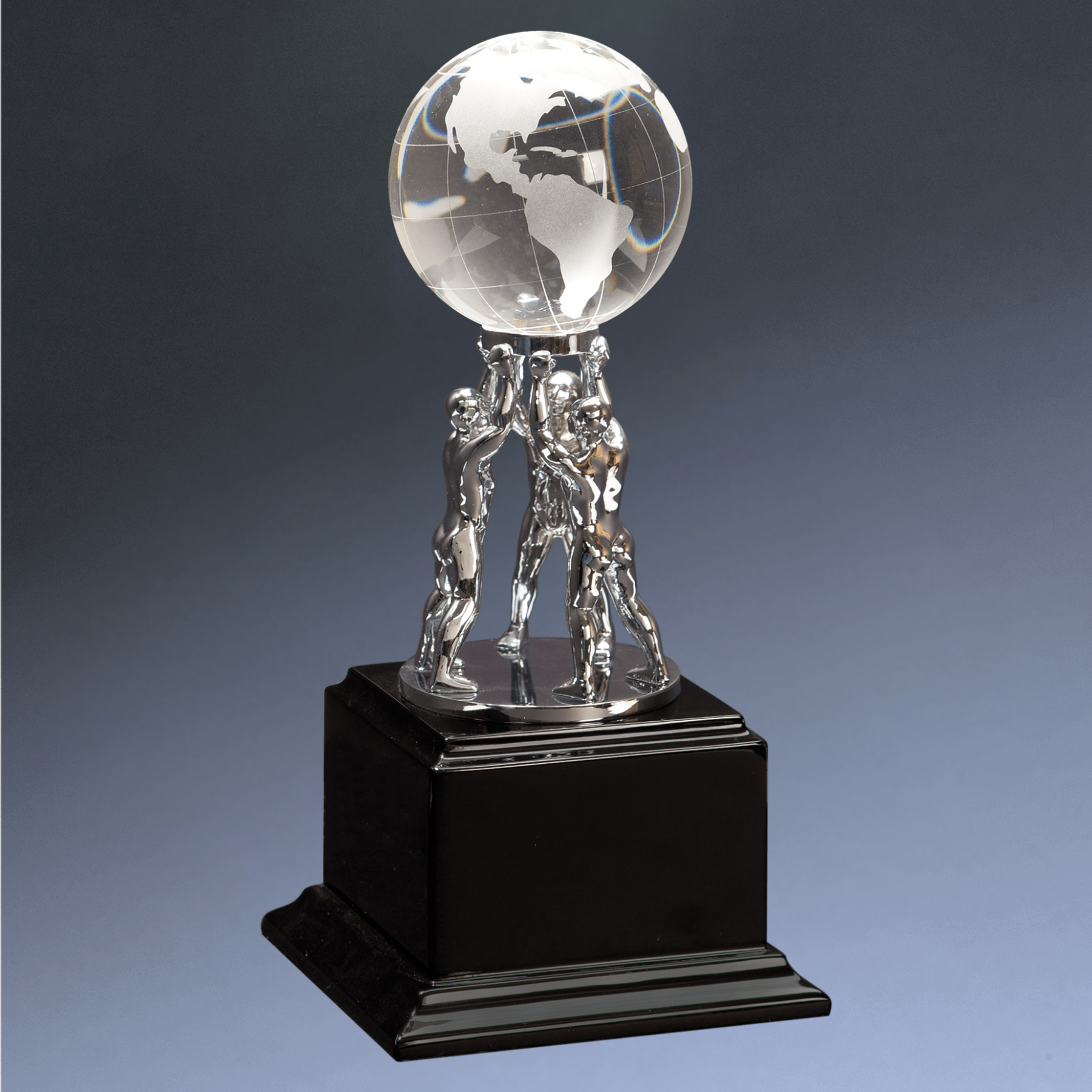 Laser Etched Crystal Globes – Awards, Paperweights and Gifts Paperweight / Clear Globe/Flat Bottom / 3"