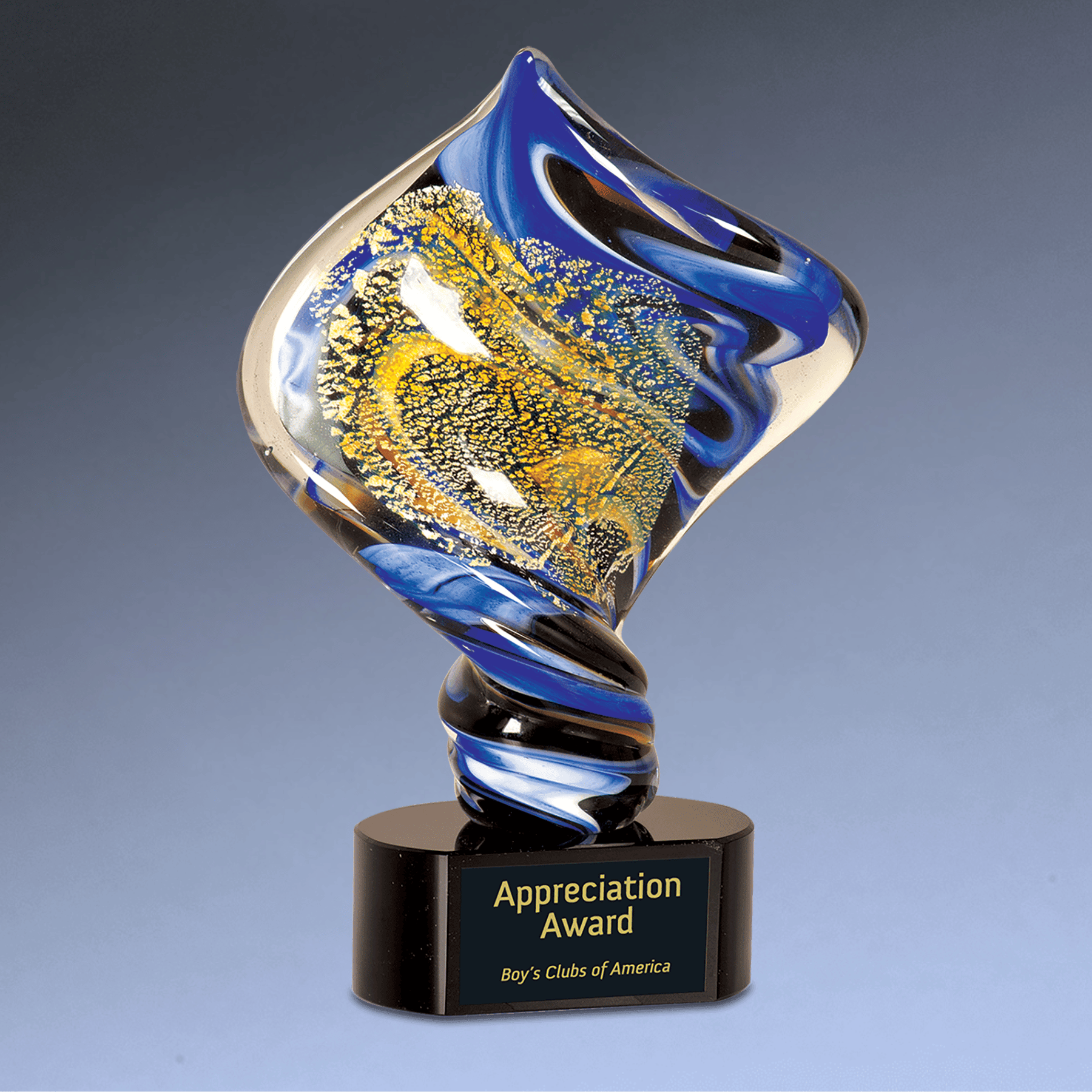 Hand-Blown Art Glass Award Sculptures | Personalized Engraving
