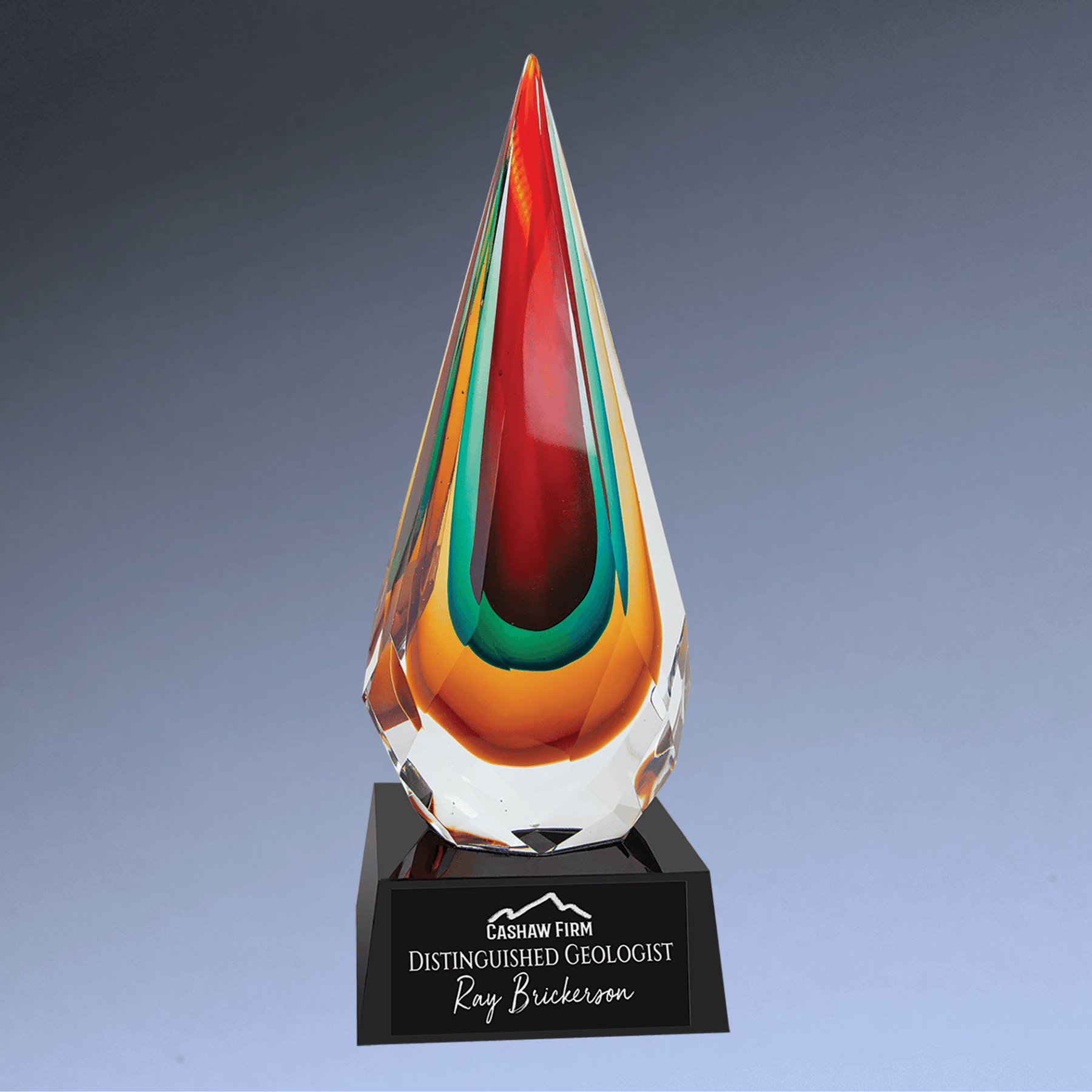 Hand-Blown Art Glass Award Sculptures | Personalized Engraving