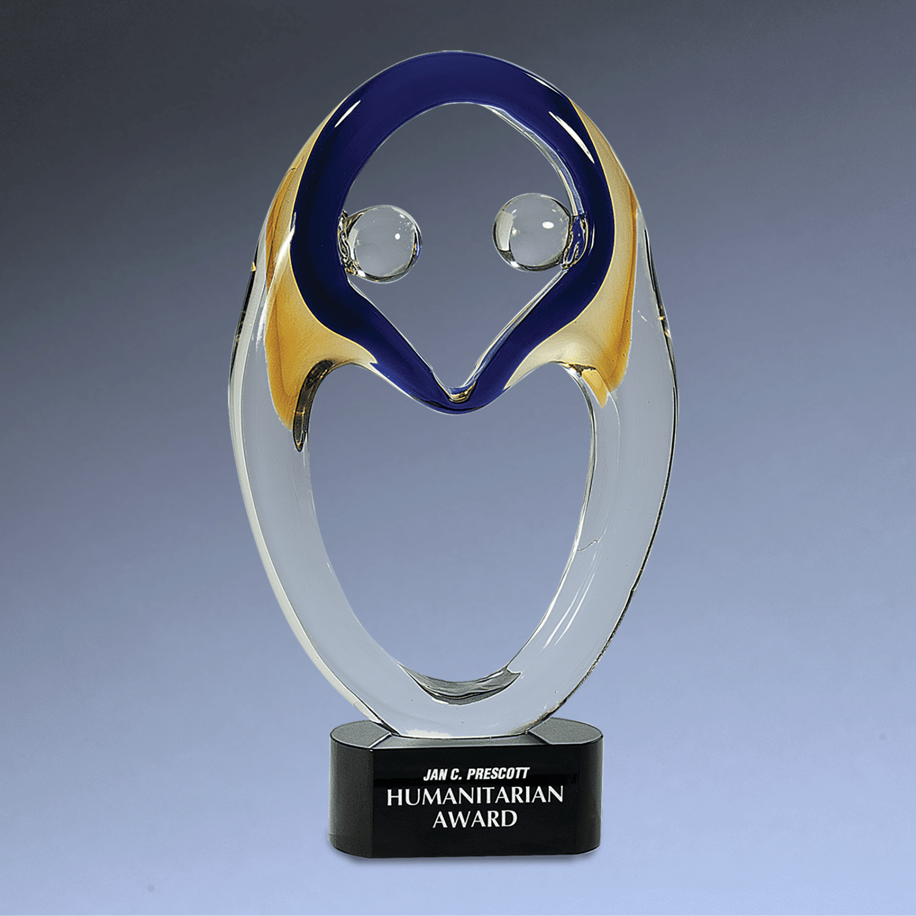 Hand-Blown Art Glass Award Sculptures | Personalized Engraving