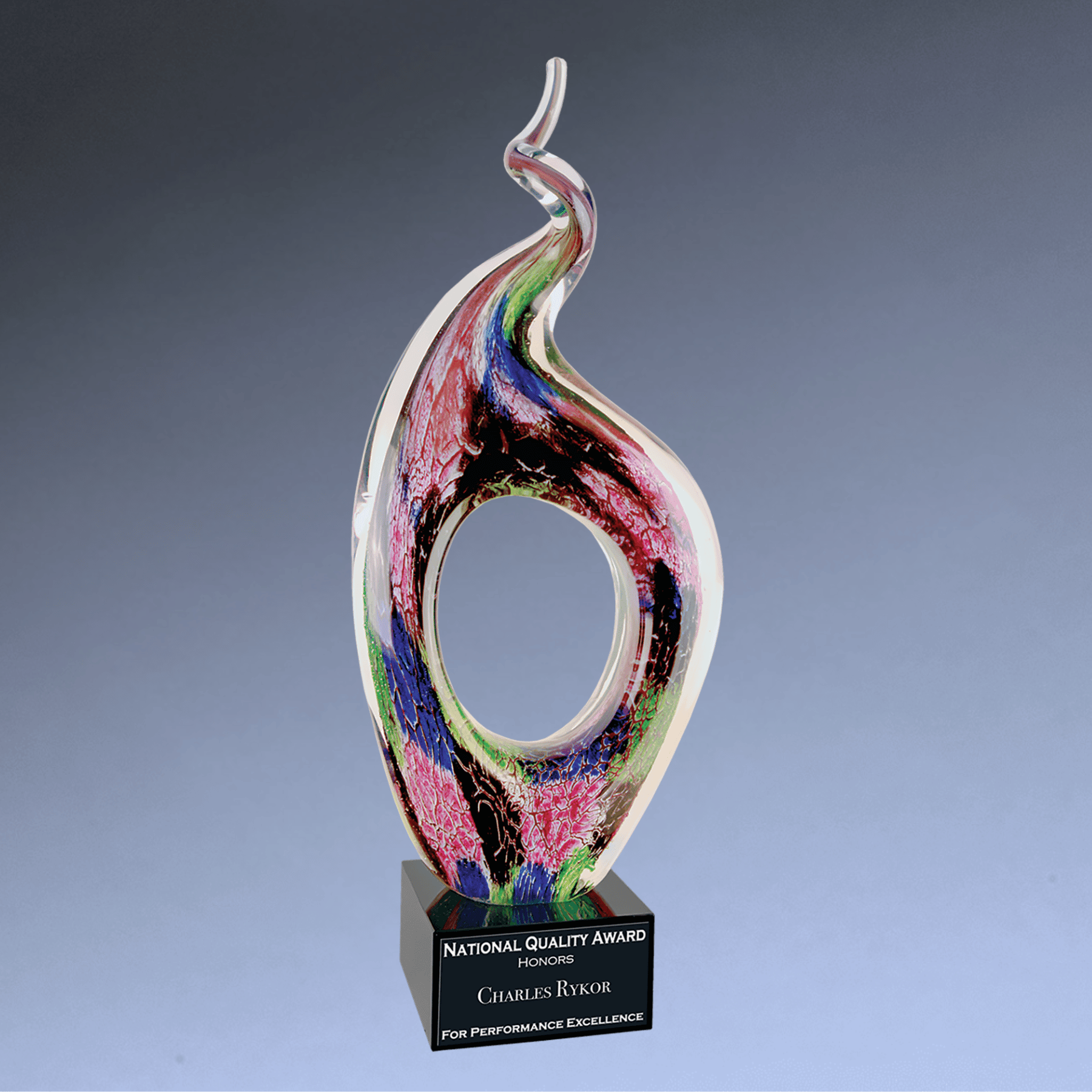 Hand-Blown Art Glass Award Sculptures | Personalized Engraving
