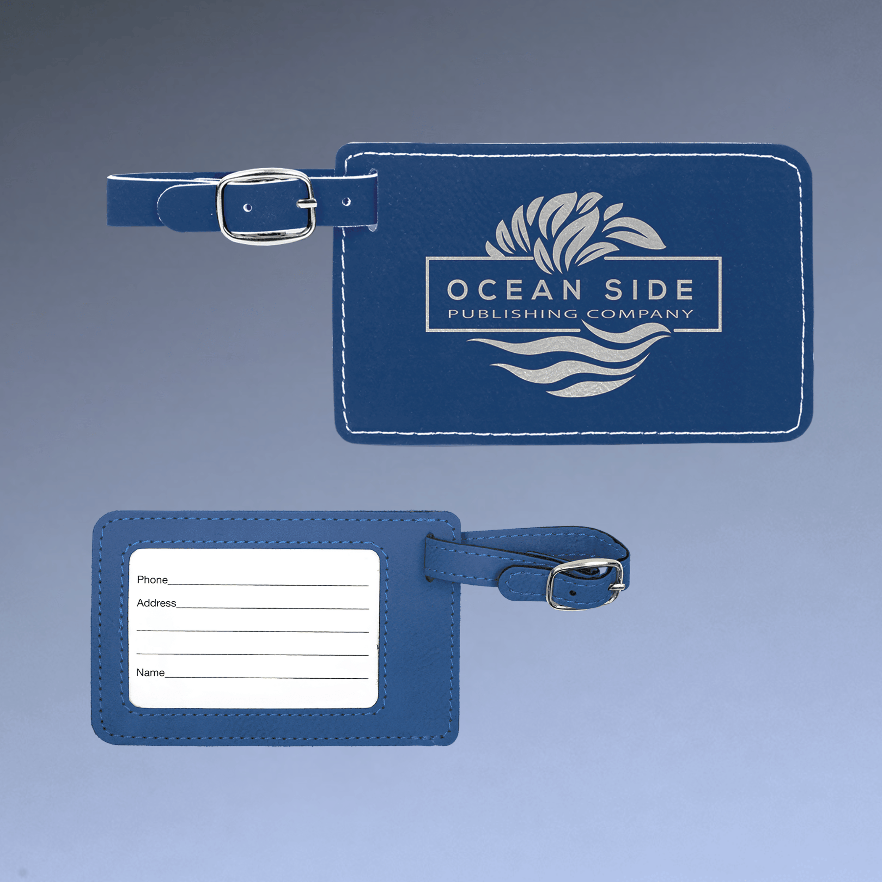 Personalized Luggage Tags in Leathrette Colors and Sport Themes