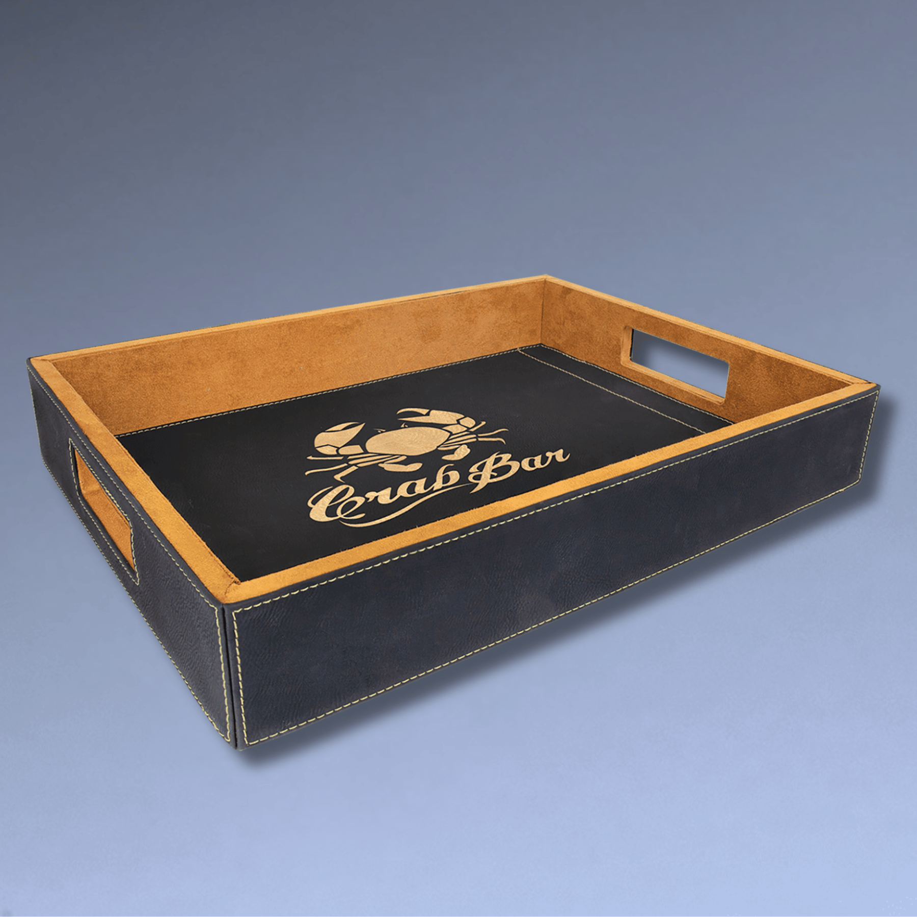Custom Engraved Serving and Bar Tray with Removable Liner