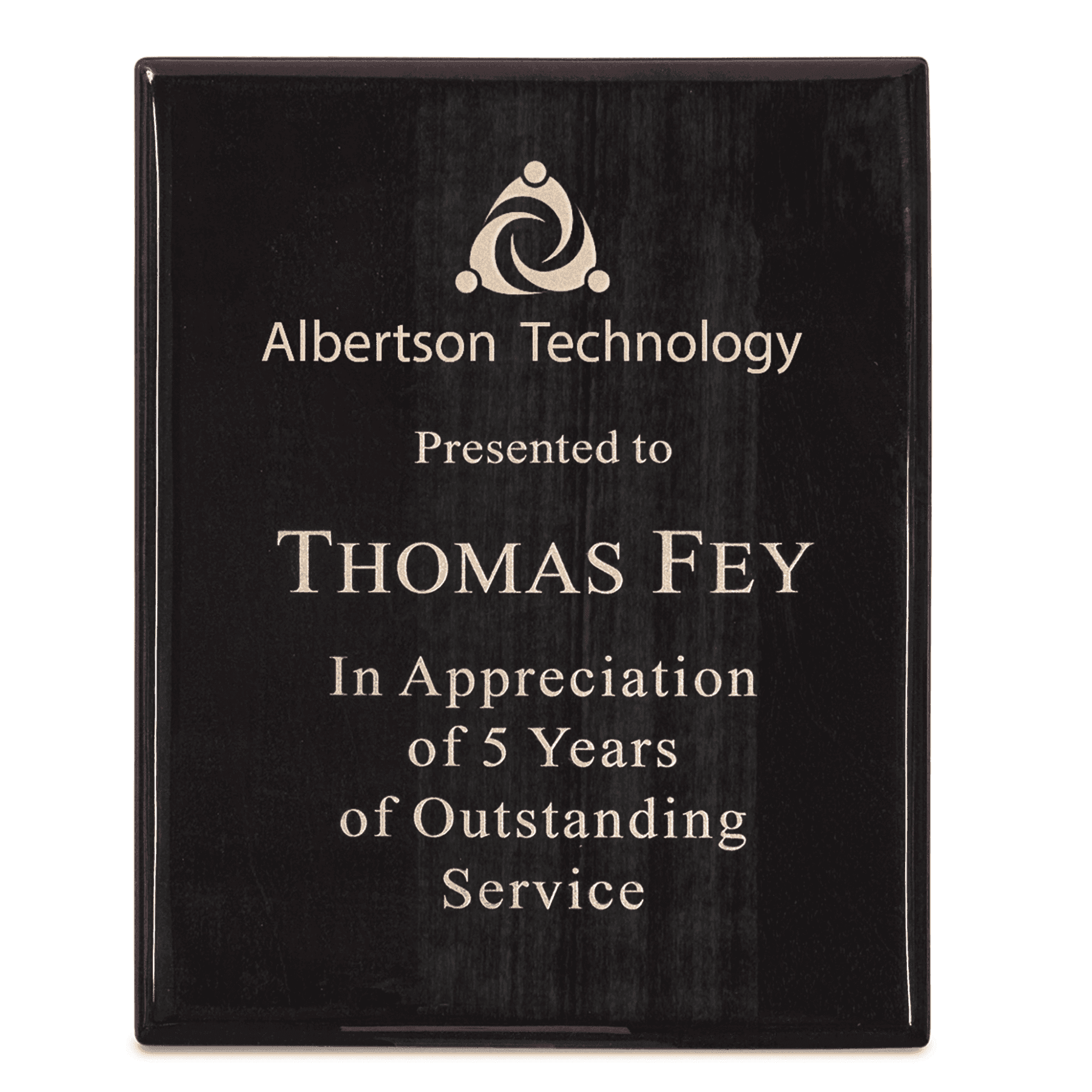 Premium Piano Finish Plaque Boards with Custom Engraving or Plate Add-On 