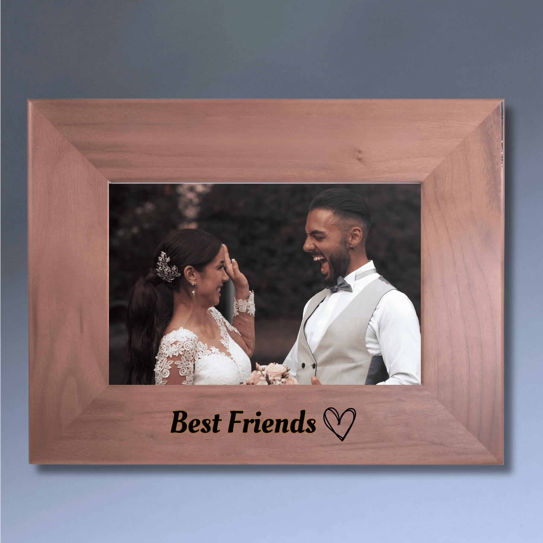 Personalized Walnut Picture Frames with Custom Engraving 4" x 6"