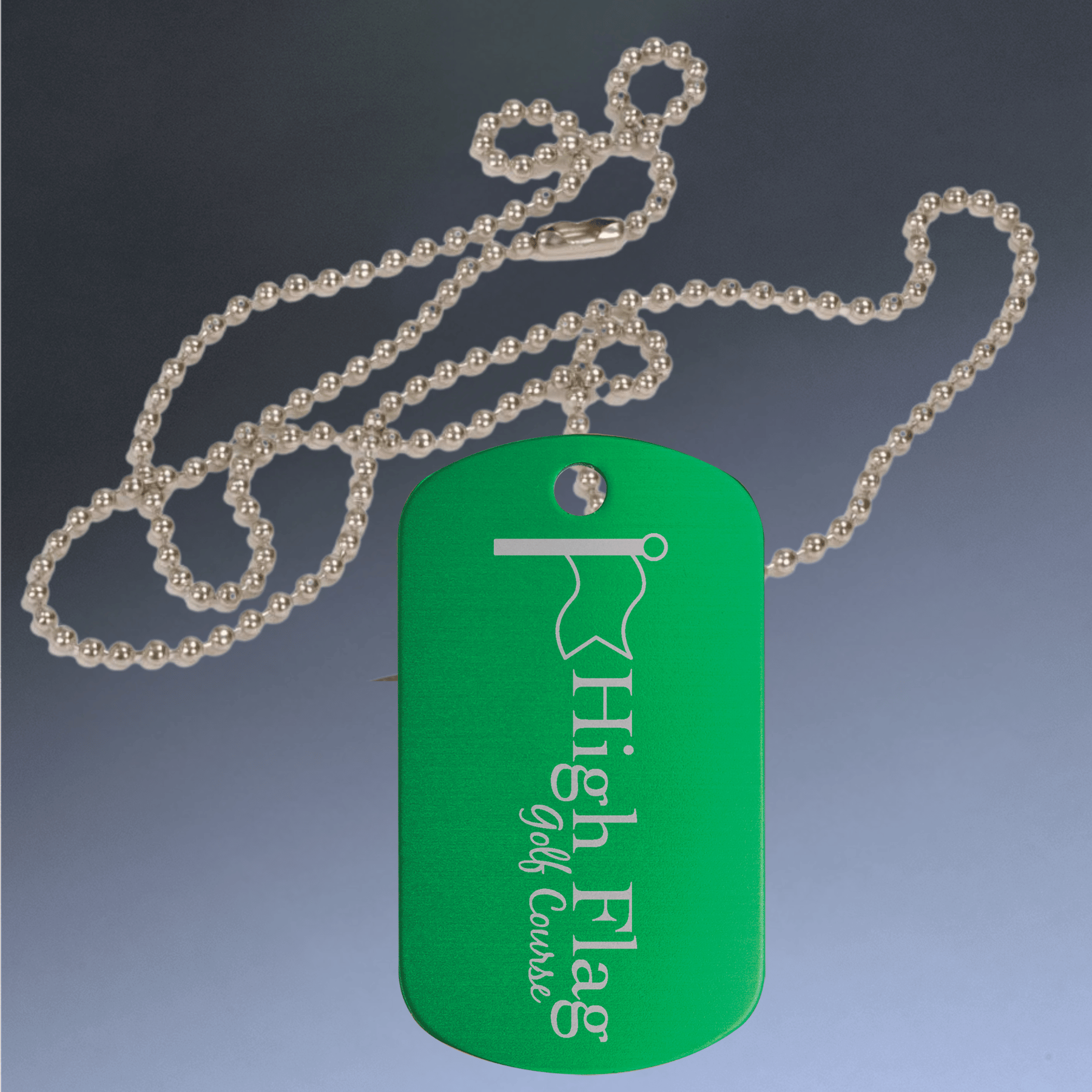 Personalized Dog Tags – GI Style - Anodized Aluminum 100% Color Sealed Green / With 30" Silver Chain