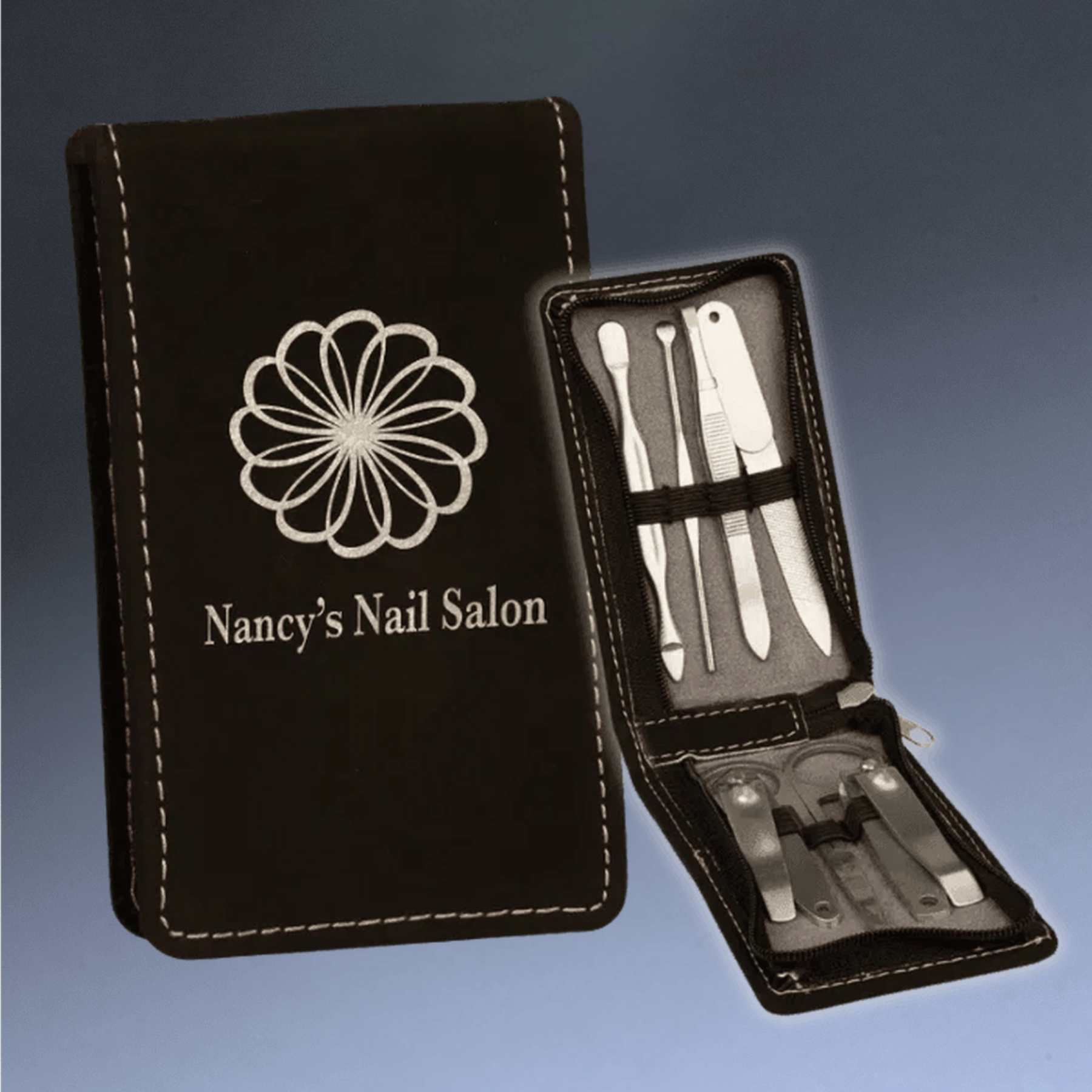Personalized Manicure Gift Set in Leatherette Colors Teal